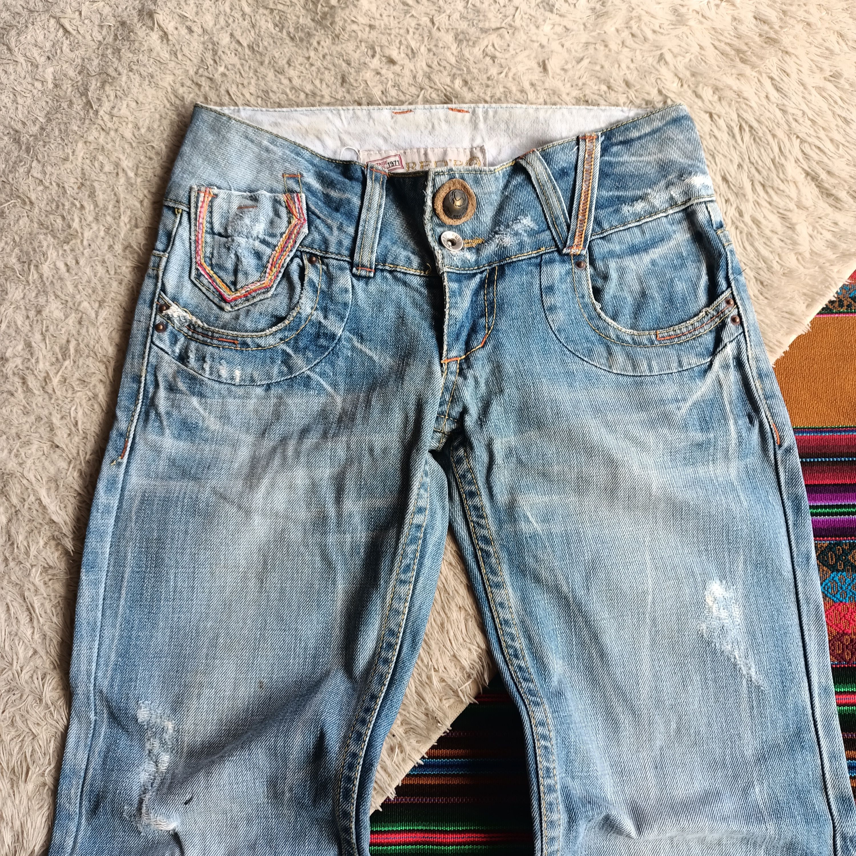 Tornado Mart Red papper Japan rainbow stitch flare denim Size US 30 / EU 46 - 3 Thumbnail