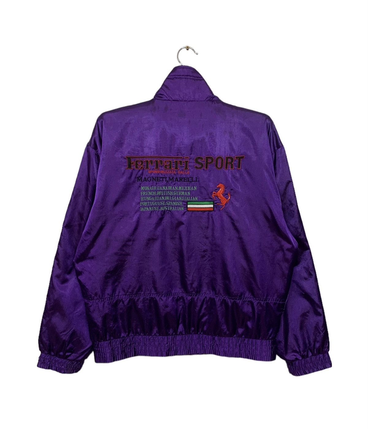 image of Ferrari x Racing Vintage 90's Ferarri Megnati Marelli Sport Big Logo Jacket in Purple (Size Medium)