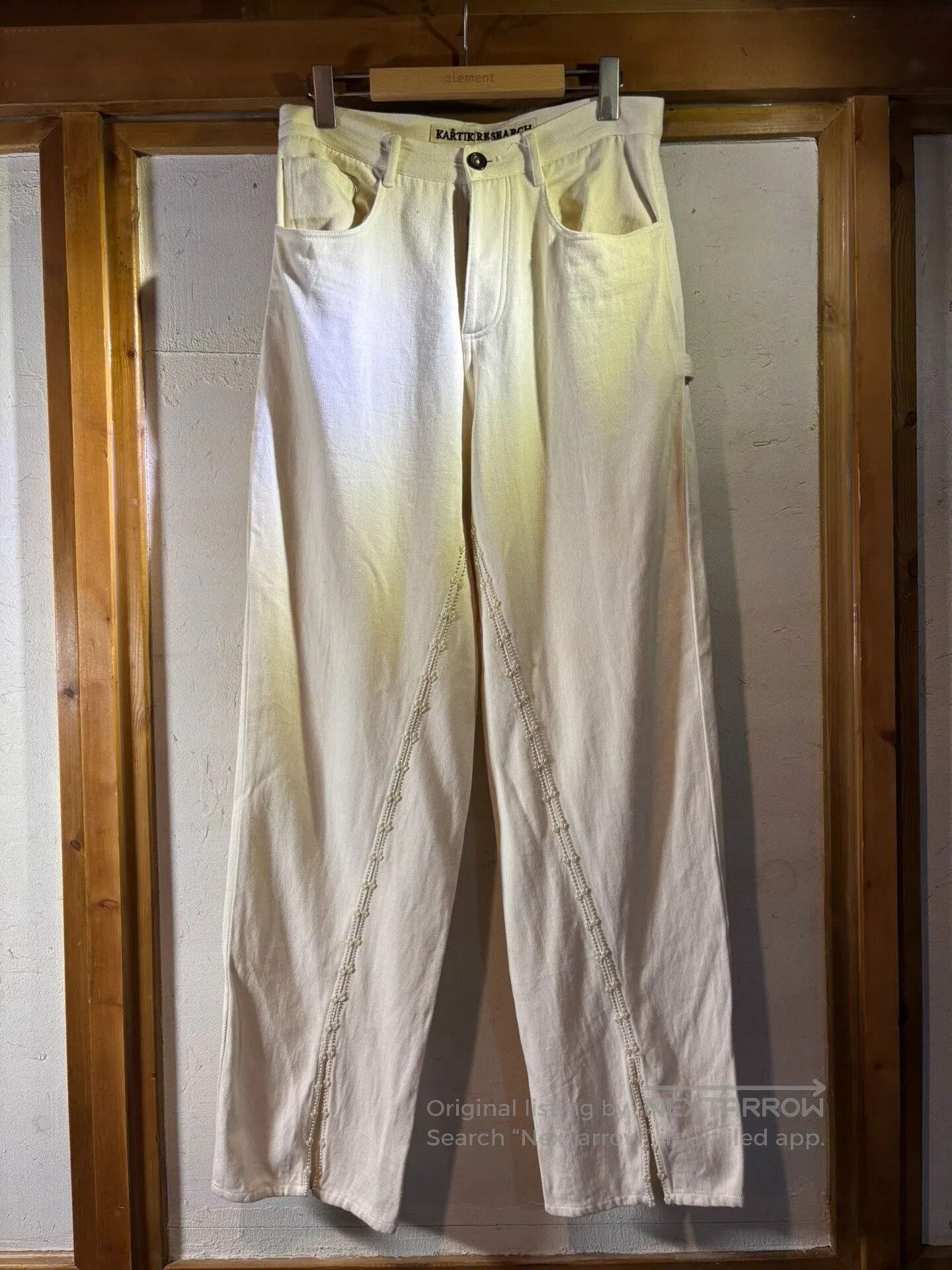 Kartik Research Karu Research White Split Painter Pants. Size 31" - 1 Thumbnail