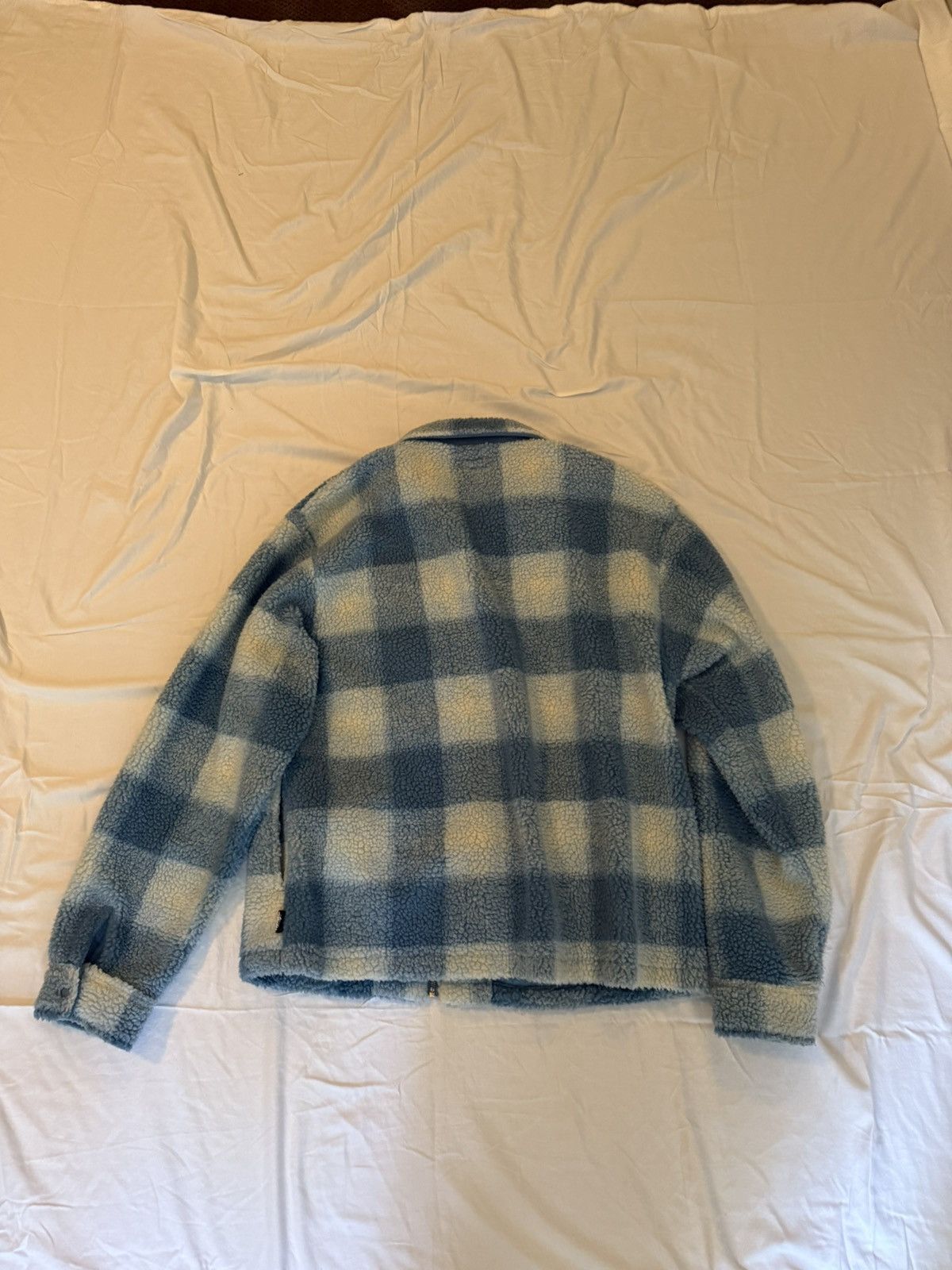 Stussy Stussy Shadow Plaid Zip Sherpa ‘Light Blue’ Size US XXL / EU 58 / 5 - 4 Thumbnail