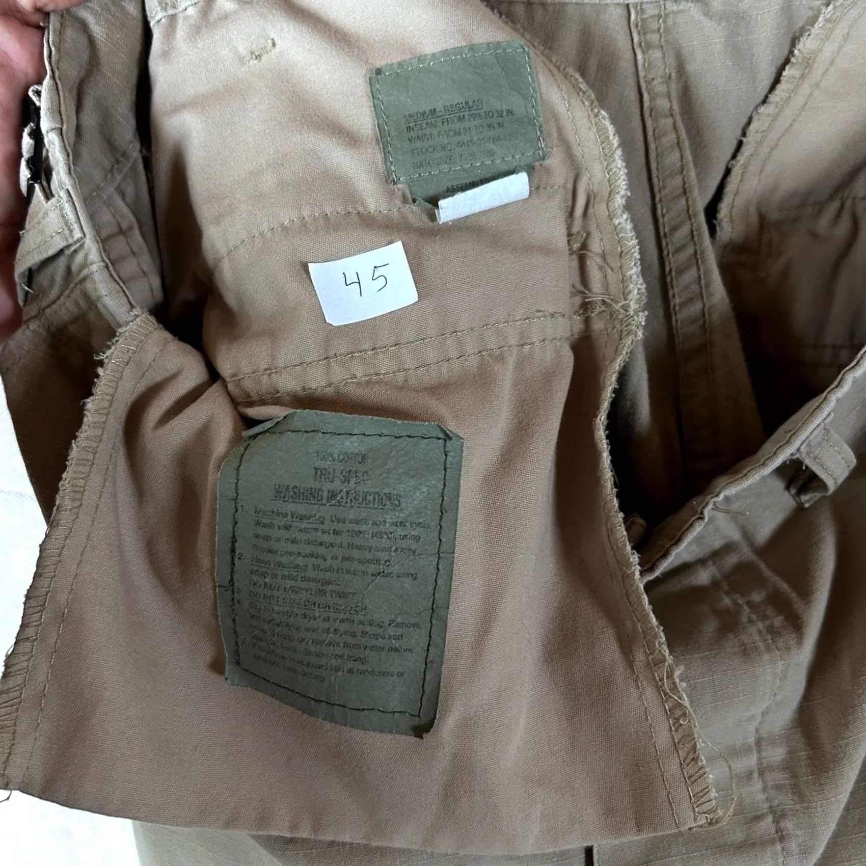Vintage TRU-SPEC Khaki Ripstop Cargo Pants Tactical Military Utility Size Medium R Size US 32 / EU 48 - 2 Thumbnail