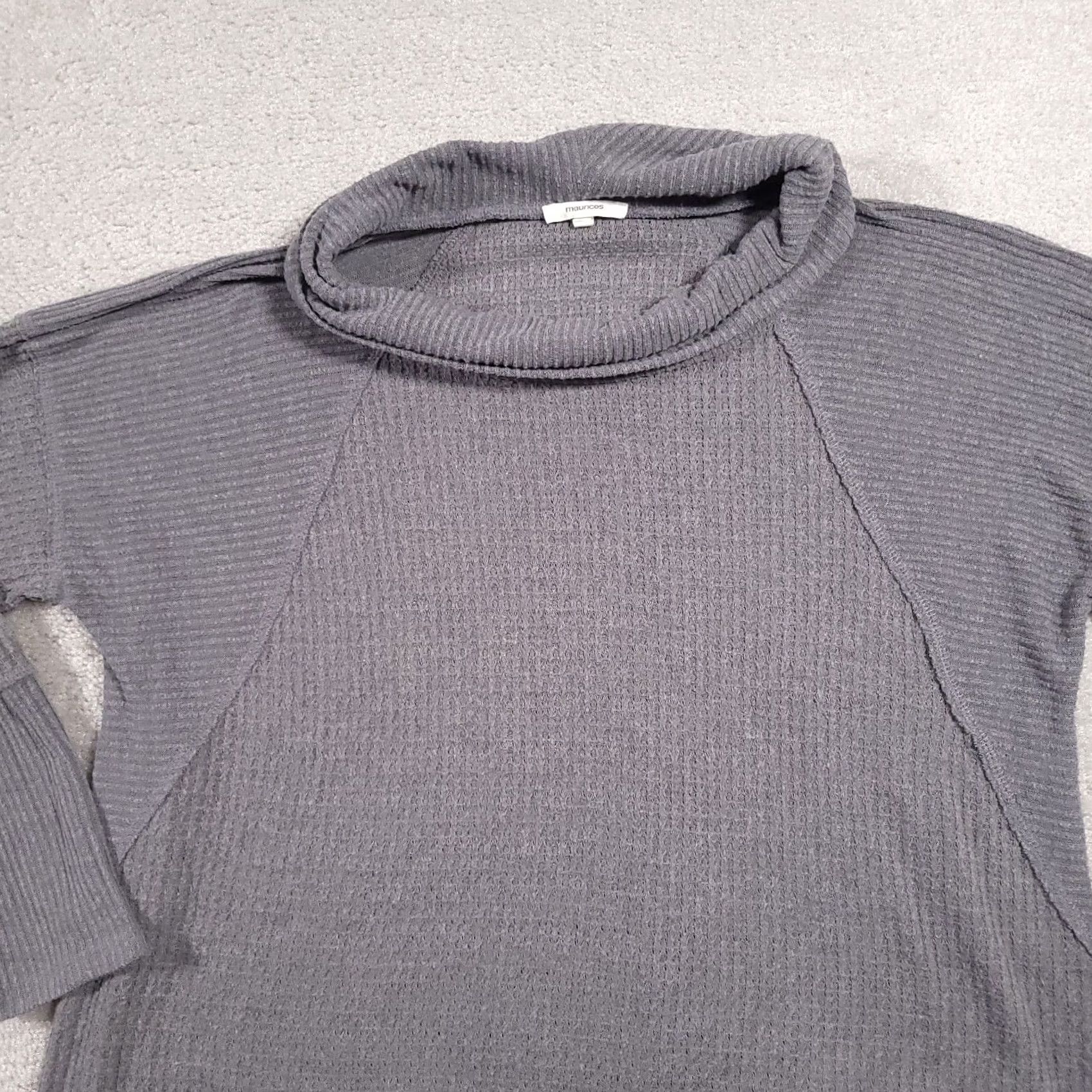 Vintage Maurices Sweater Women's 0X Plus Size Cowl Neck L/S Knit Stretch Pullover Fall Winter Size XL / US 12-14 / IT 48-50 - 3 Thumbnail