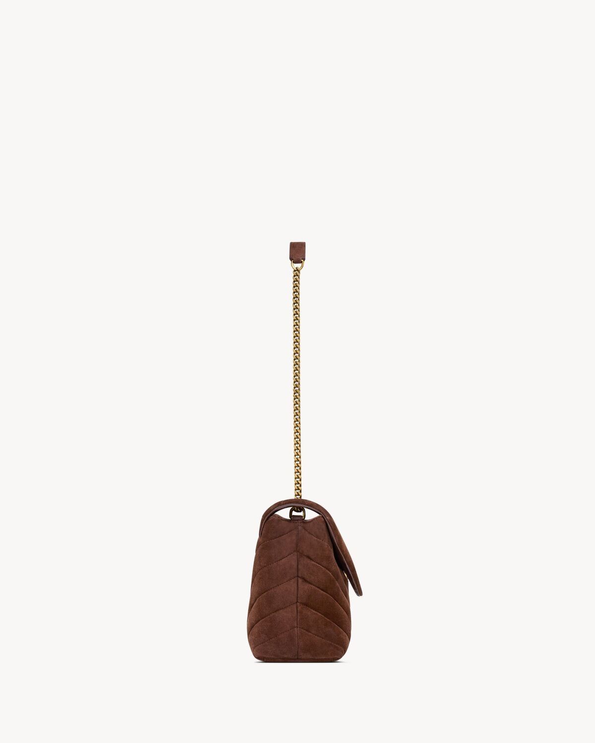 Saint Laurent Paris o1loc1c0225 Size: OS / Loulou Small Quilted Suede Bag Brown Size ONE SIZE - 4 Thumbnail