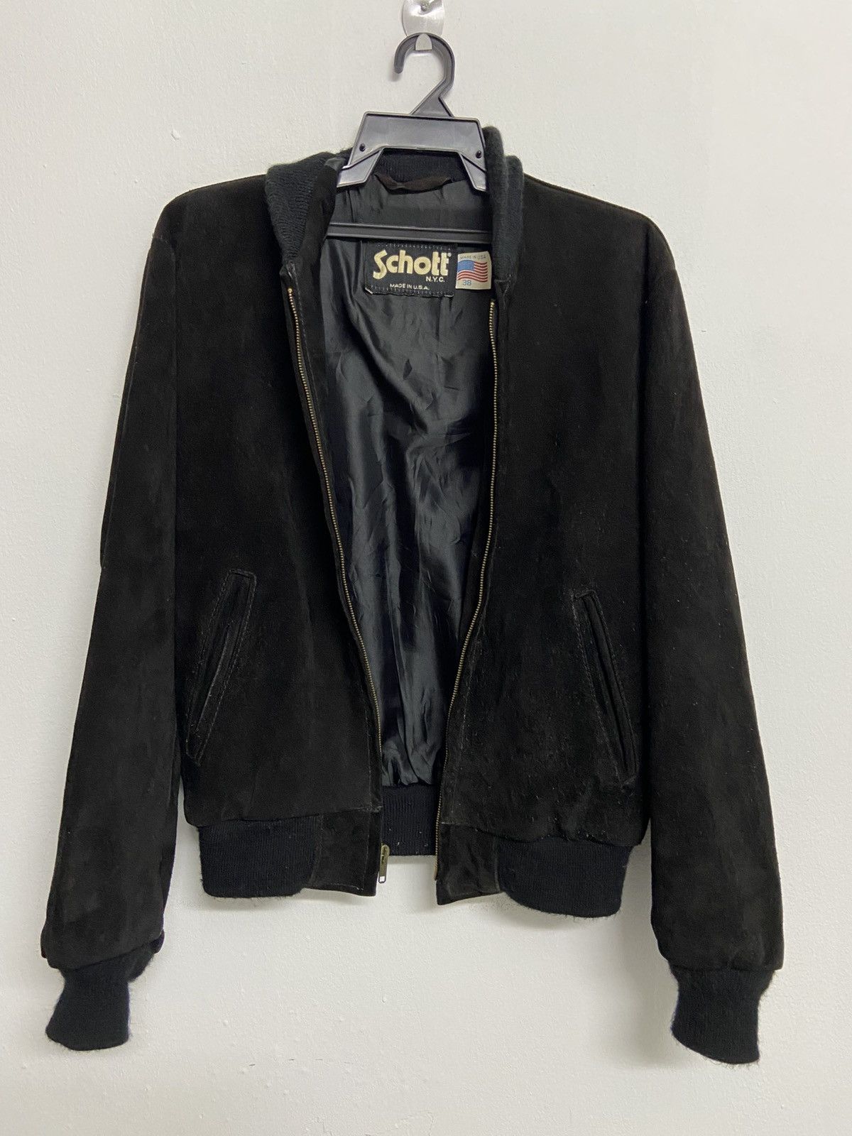 Schott Schott NYC Suede Leather Bomber Jacket Size US S / EU 44-46 / 1 - 4 Thumbnail