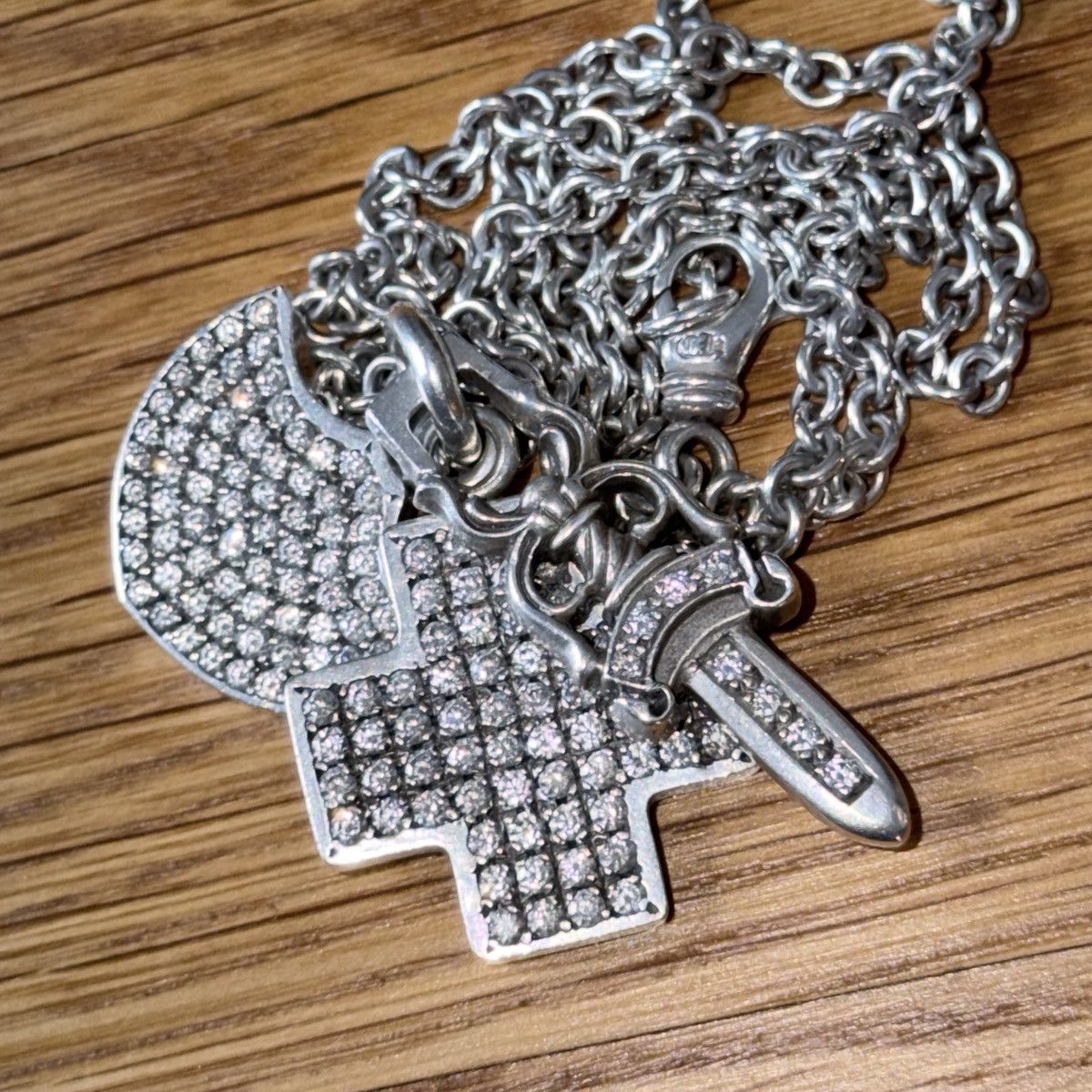 Chrome Hearts Chrome Hearts Three Trinkets Pavé Diamond Pendant & 24”chain Size ONE SIZE - 1 Thumbnail