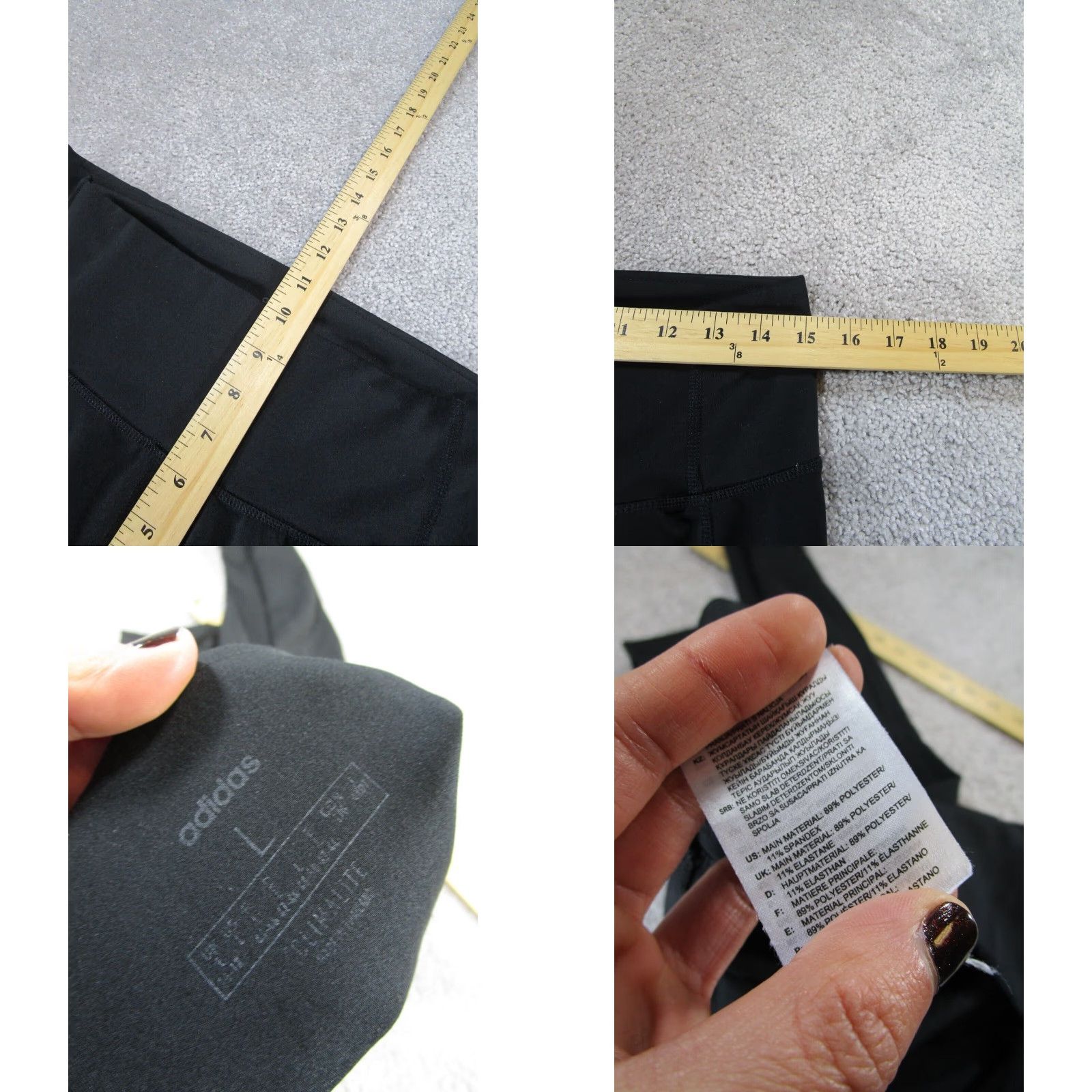 Adidas Adidas Womens Leggings Large Climalite Black Extra Large XL Size 36" / US 14 / IT 50 - 8 Thumbnail