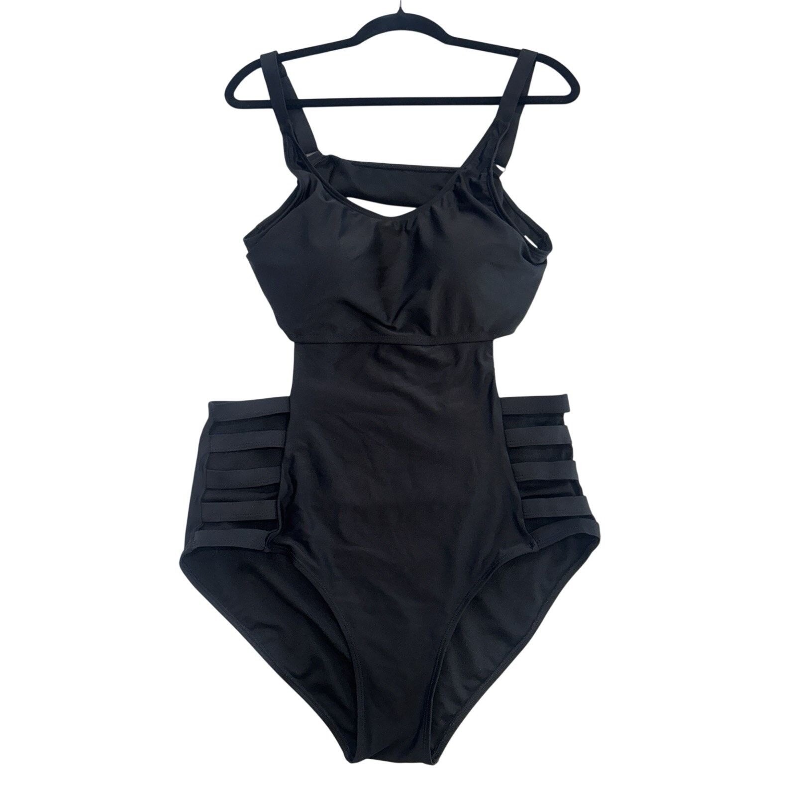 Other Women’s Black One Piece Swimsuit XL Side Cutout Strappy Hip Size ONE SIZE - 1 Thumbnail
