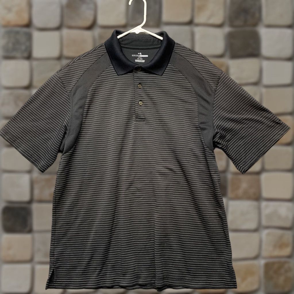 Vintage Grand Slam Polo Shirt Men's XL Black with White Stripe Pattern Shirt X-Large Polo Sports Golf Mens XL Black Stripe Size US XL / EU 56 / 4 - 1 Thumbnail