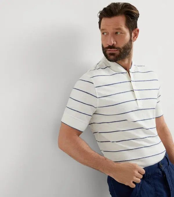 Brunello Cucinelli o1y0526 Crewneck T-Shirt in White/Blue Size US XXL / EU 58 / 5 - 3 Thumbnail