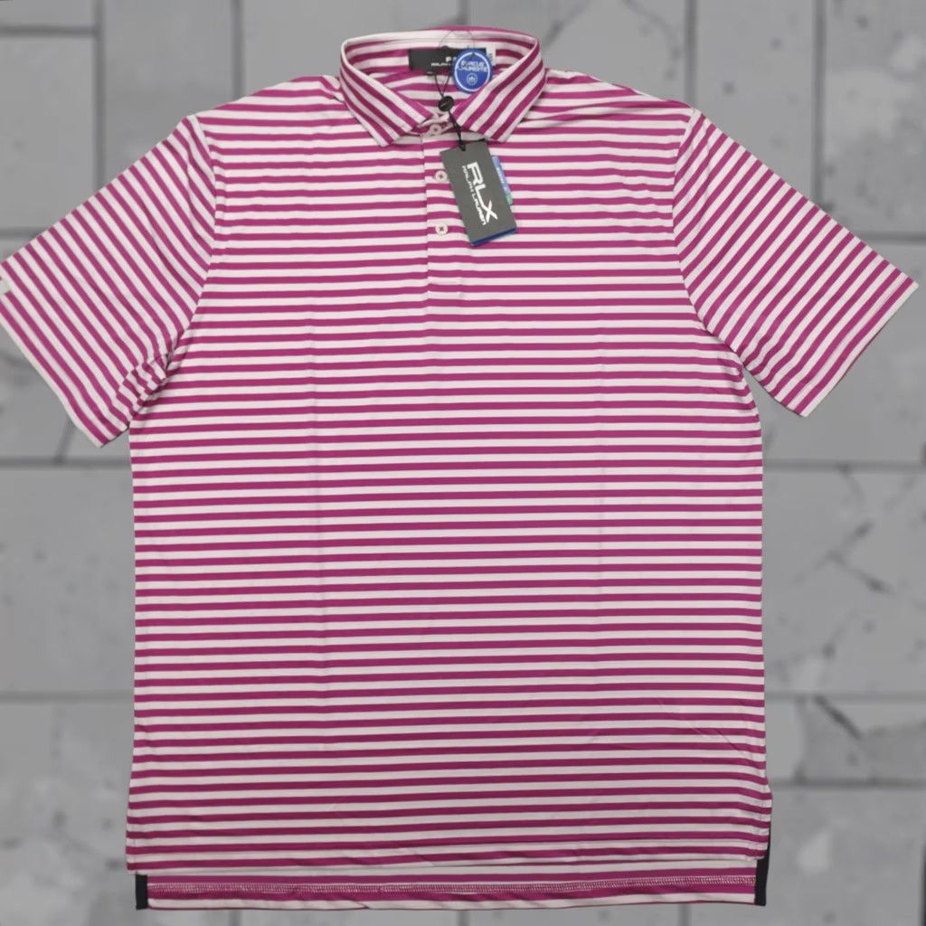 Ralph Lauren Ralph Lauren RLX Performance Golf Striped Polo Shirt Men's L Pink/White Polo Shirt Size US L / EU 52-54 / 3 - 1 Thumbnail
