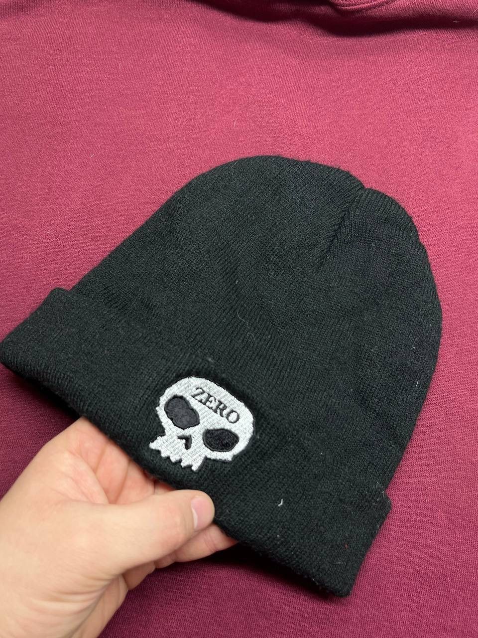 Zero Skateboards 🔥🔥 Rare Vintage Zero Skateboards Beanie Hat Skull Skeleton Size ONE SIZE - 3 Thumbnail