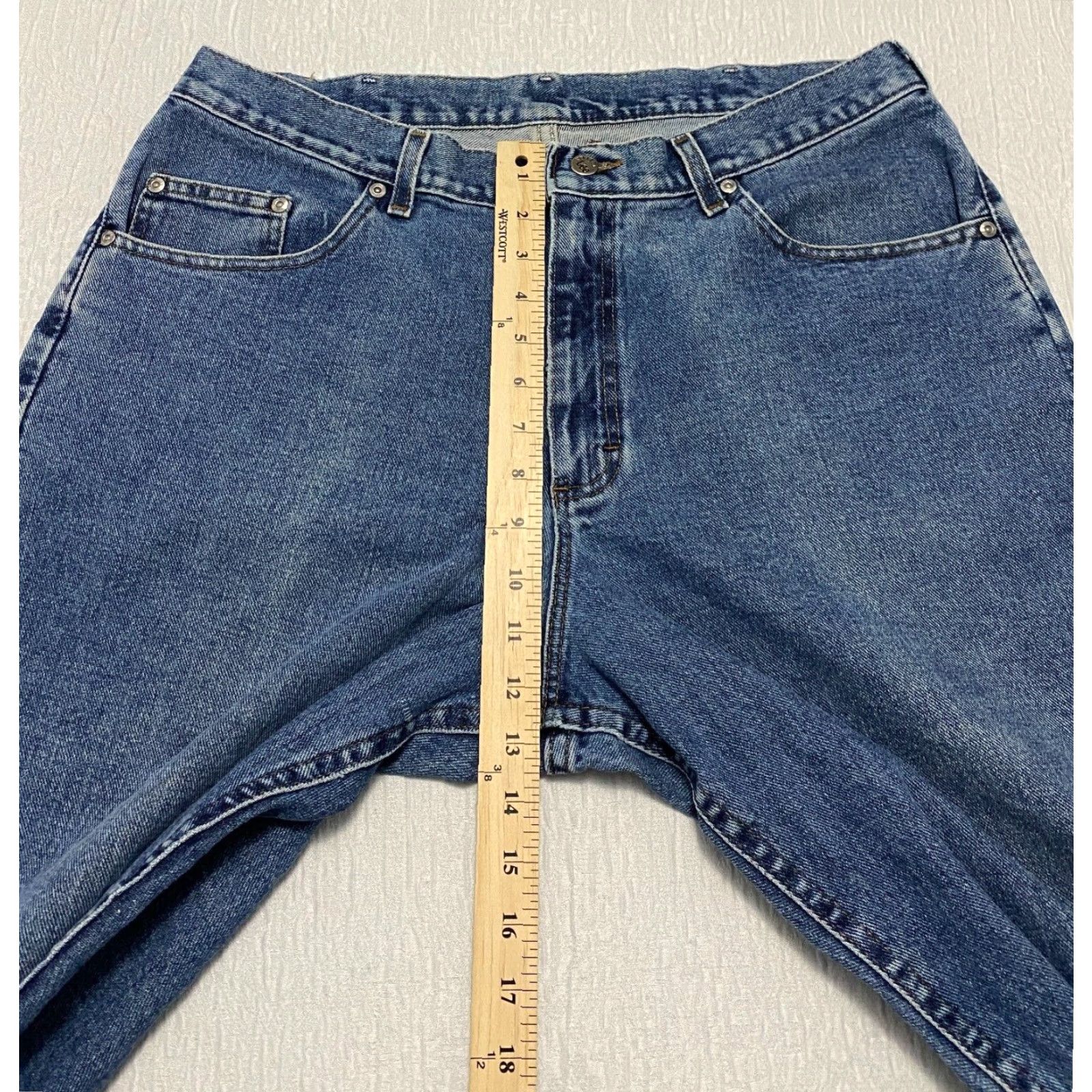 Lee VINTAGE Lee Jeans USA 36×28 Riveted Men's Blue Denim Wide-Leg 5-Pocket Jeans Mens Size US 36 / EU 52 - 4 Thumbnail