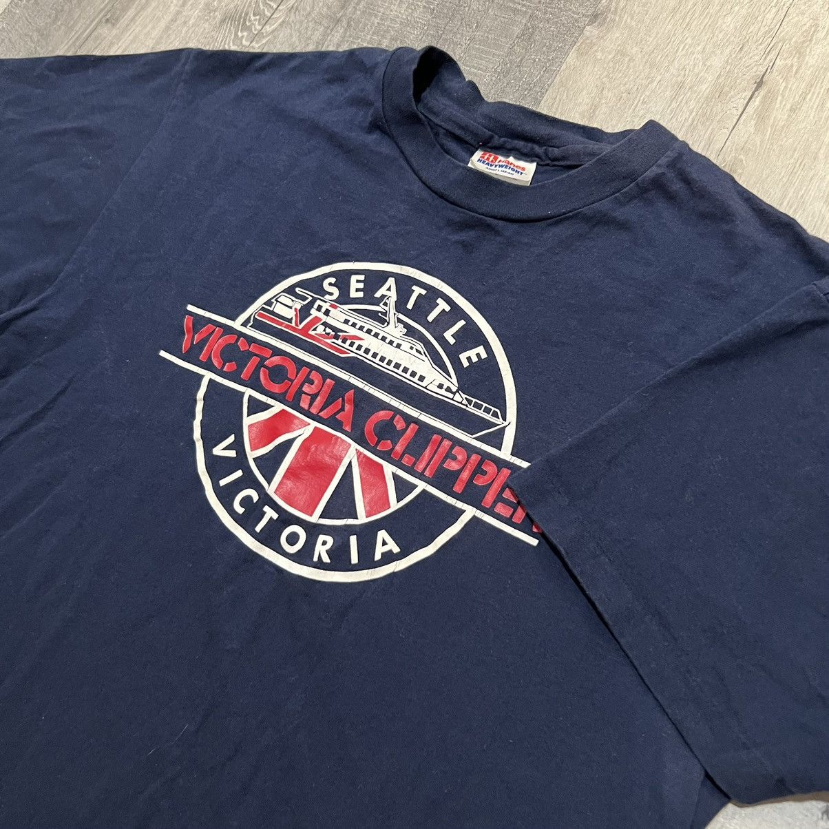 Hanes × Vintage VTG Victoria Clipper Seattle Ferry Travel 90s T Shirt Size US L / EU 52-54 / 3 - 4 Thumbnail