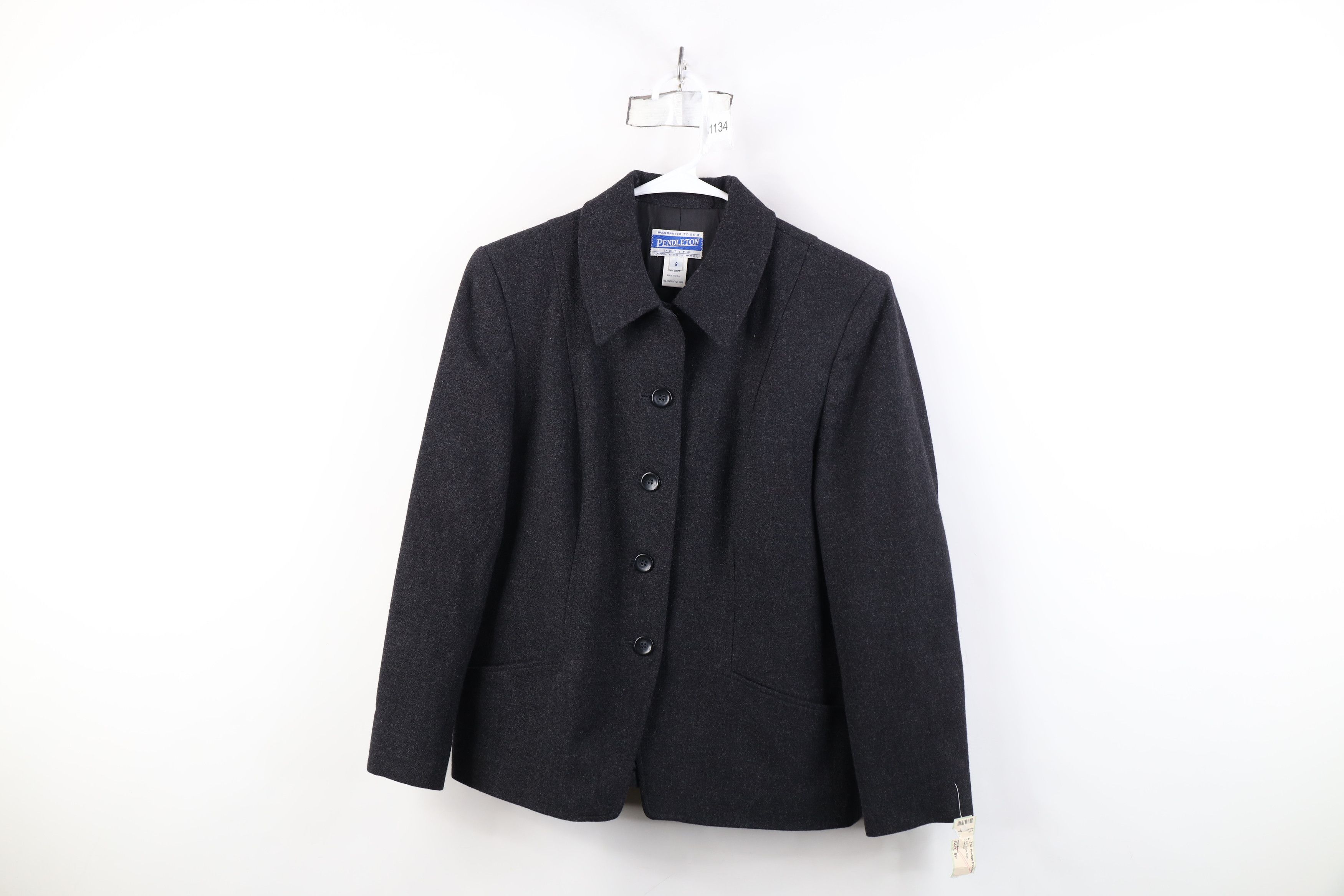 Pendleton Deadstock Vintage 90s Pendleton Jacket Charcoal Gray USA Size M / US 6-8 / IT 42-44 - 1 Thumbnail