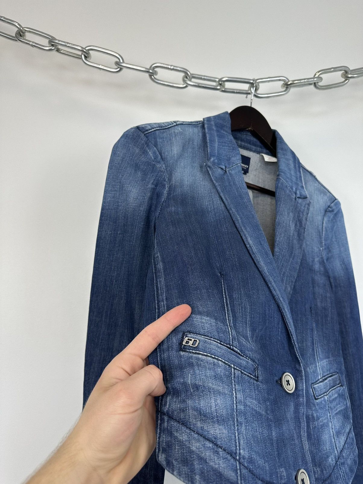 Miss Sixty Vintage Miss Sixty Avant Garde Y2K Crazy Biker Denim Jacket Size L / US 10 / IT 46 - 5 Thumbnail