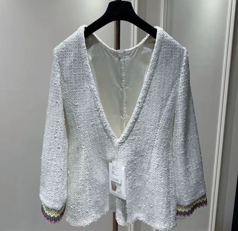 Chanel Chanel 22 Spring and Summer Heavy Industry White Sequin Rh Size XXS / US 00 / IT 34 - 2 Thumbnail