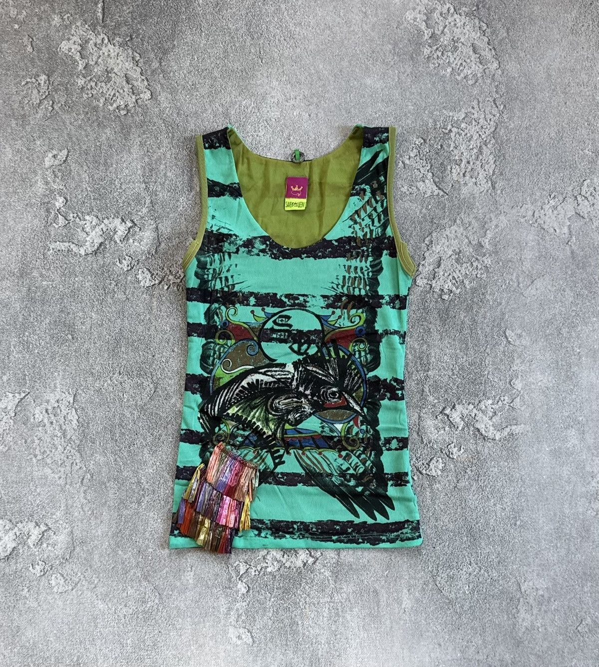 Jean Paul Gaultier Save the queen M/size Mesh top tank retro shirts avantgarde Size M / US 6-8 / IT 42-44 - 7 Thumbnail
