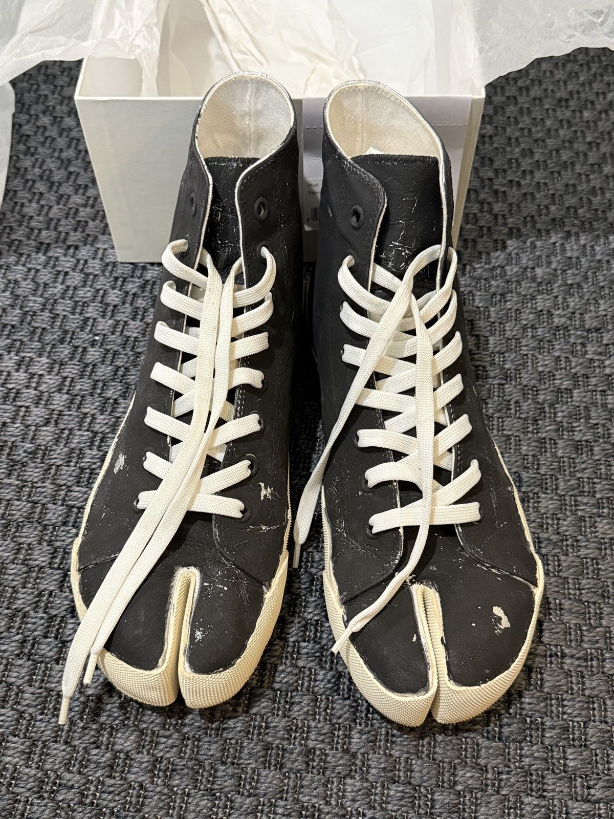 Maison Margiela Maison Margiela Black and Silver Tami High-Top Sneakers Size US 10.5 / EU 43-44 - 1 Thumbnail