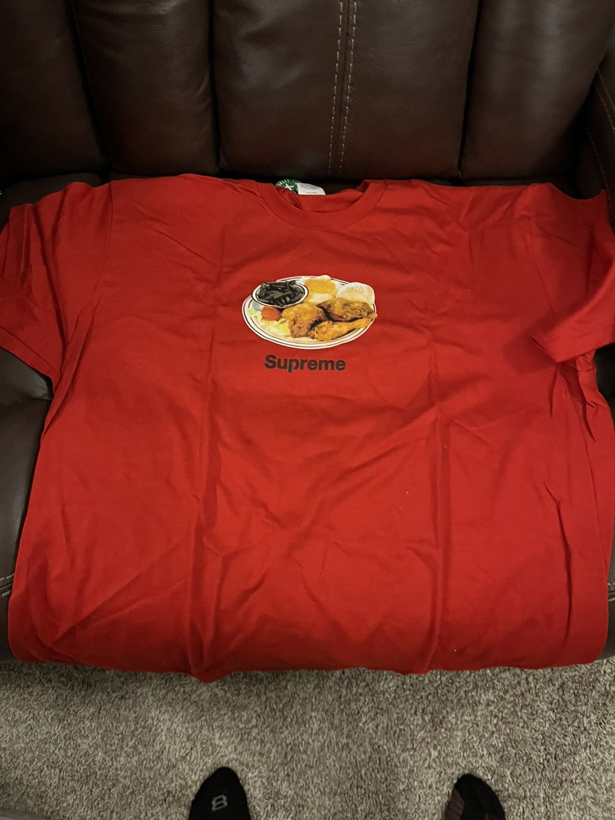 image of Supreme New XL Red Chicken Dinner Tee, Men's