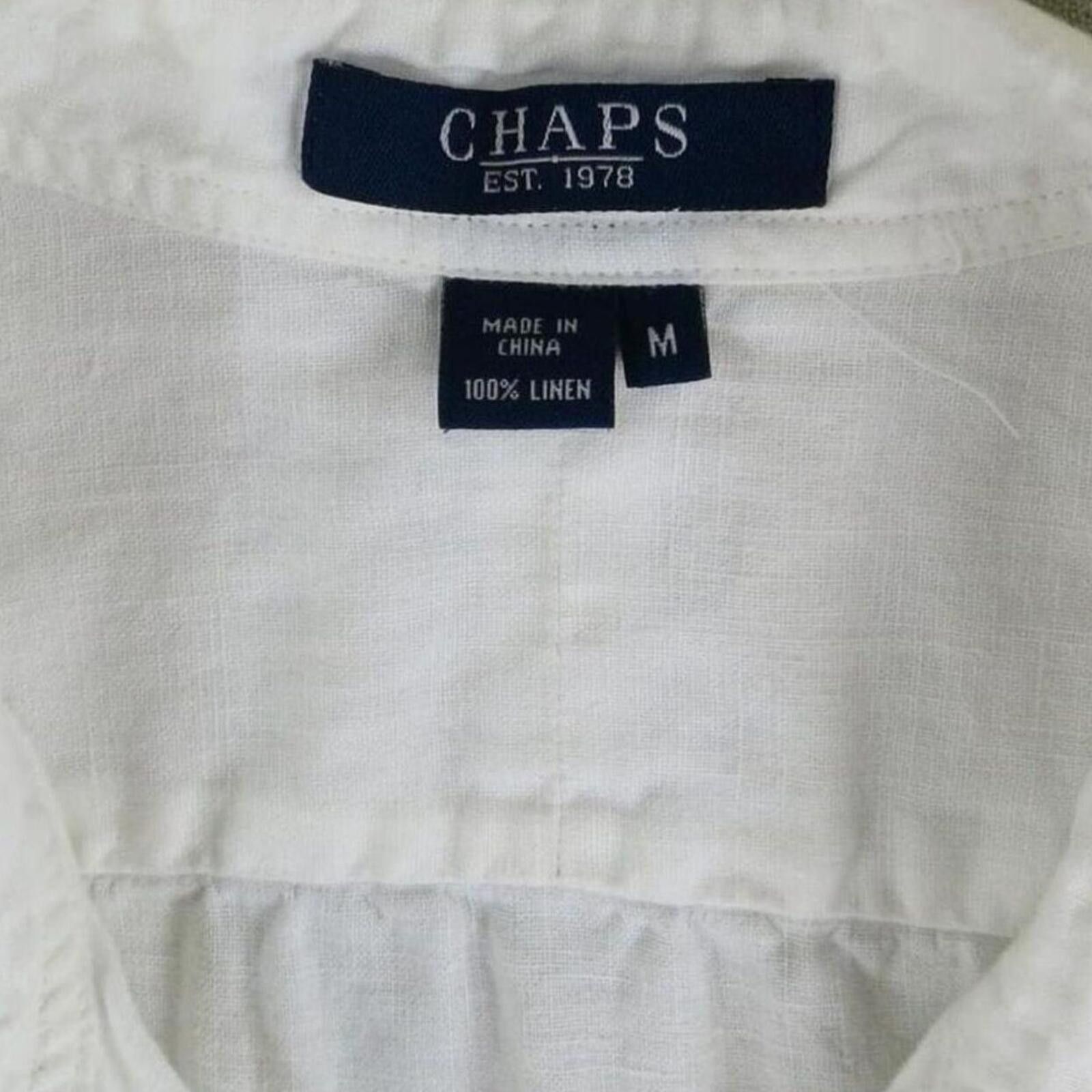 Chaps Chaps White 3/4 Sleeve Button-Up Shirt Women's Medium Size M / US 6-8 / IT 42-44 - 4 Thumbnail