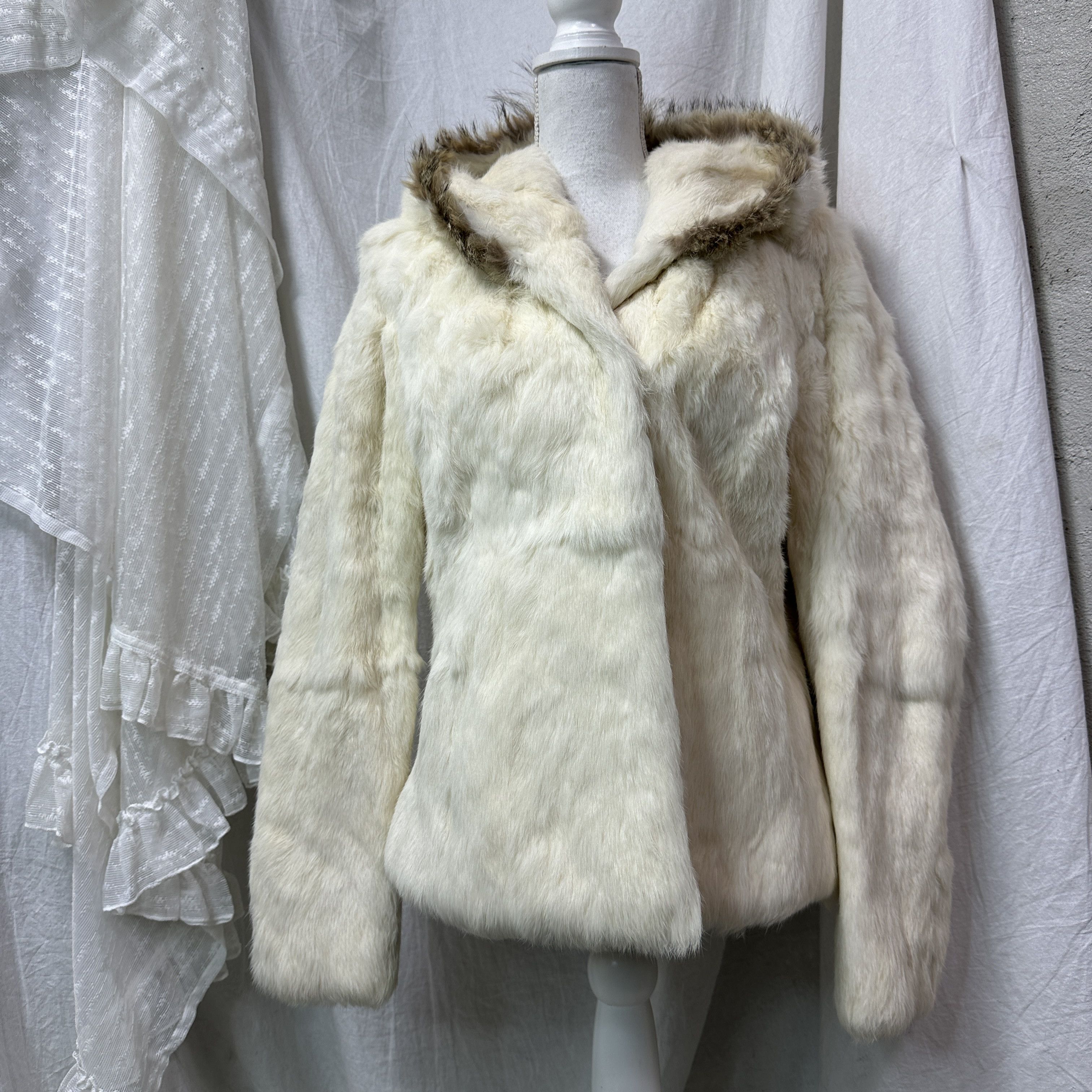 Vintage Vintage Old Money Hooded Real Rabbit Fur 90s Size S / US 4 / IT 40 - 4 Thumbnail