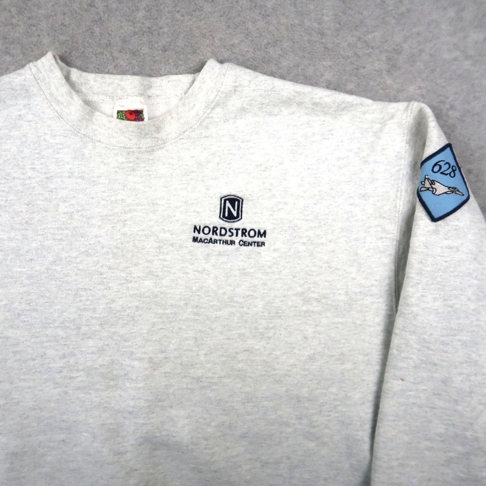 Fruit Of The Loom VINTAGE Nordstrom Sweatshirt Mens L Gray 90s Fruit of the Loom Logo Graphic Print Pullover Crew Neck Cotton Polyester Fleece Size US L / EU 52-54 / 3 - 3 Thumbnail