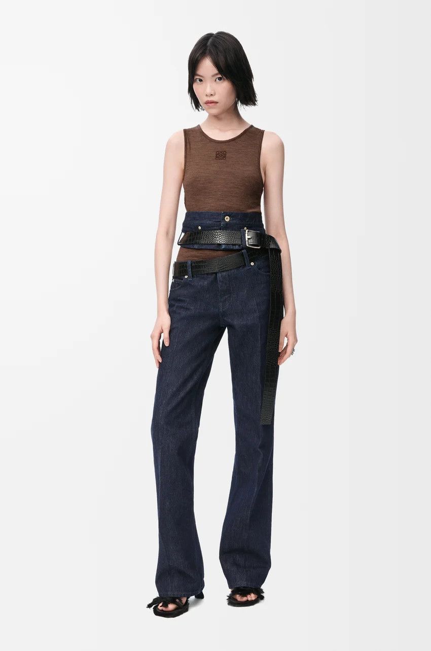 Loewe o1loc1c0525 Tank Tops in Chocolate Brown Size L / US 10 / IT 46 - 2 Thumbnail
