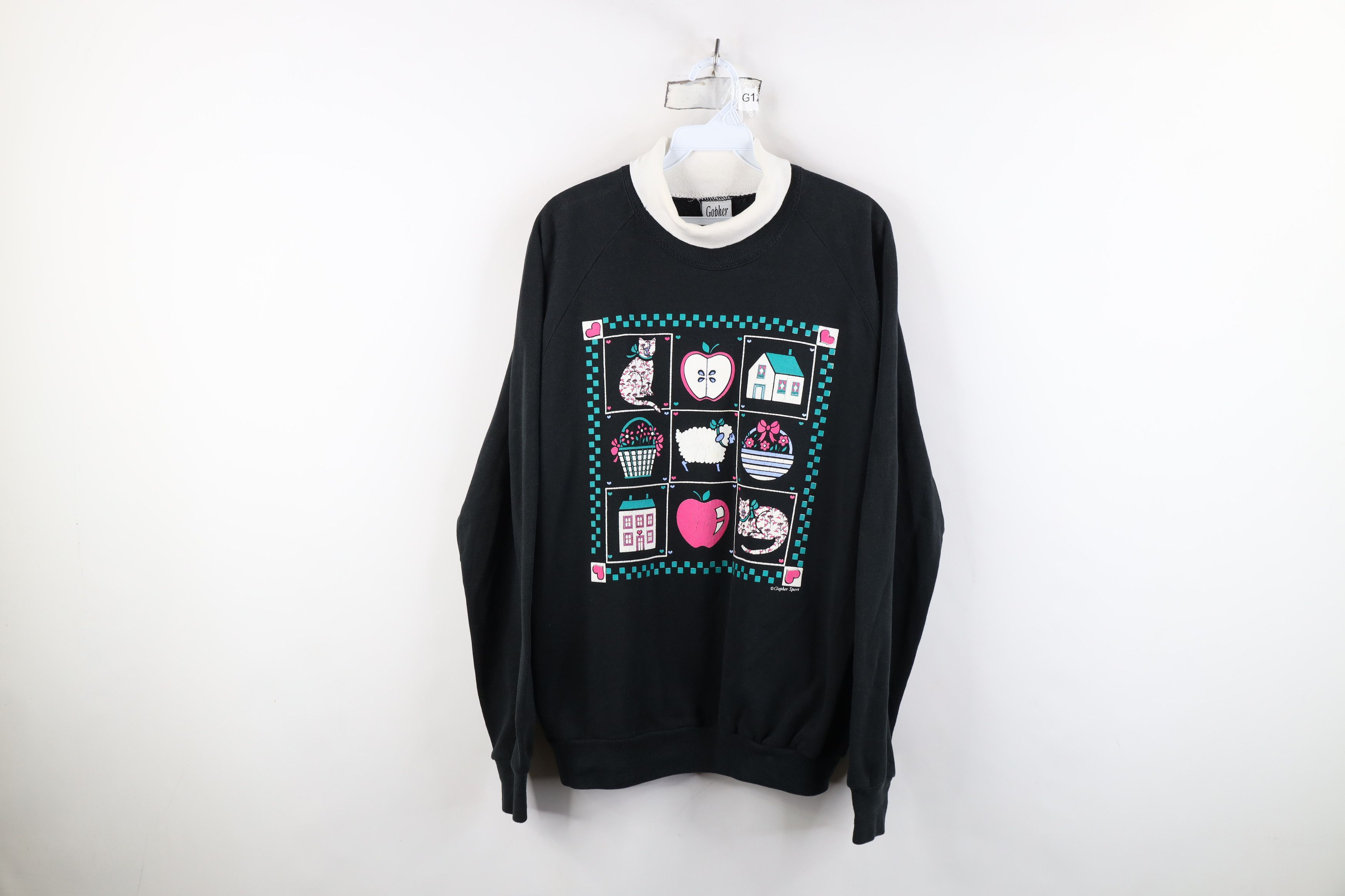 Vintage Vintage 90s Streetwear Country Farmhouse Cat Sweatshirt USA Size XL / US 12-14 / IT 48-50 - 1 Thumbnail