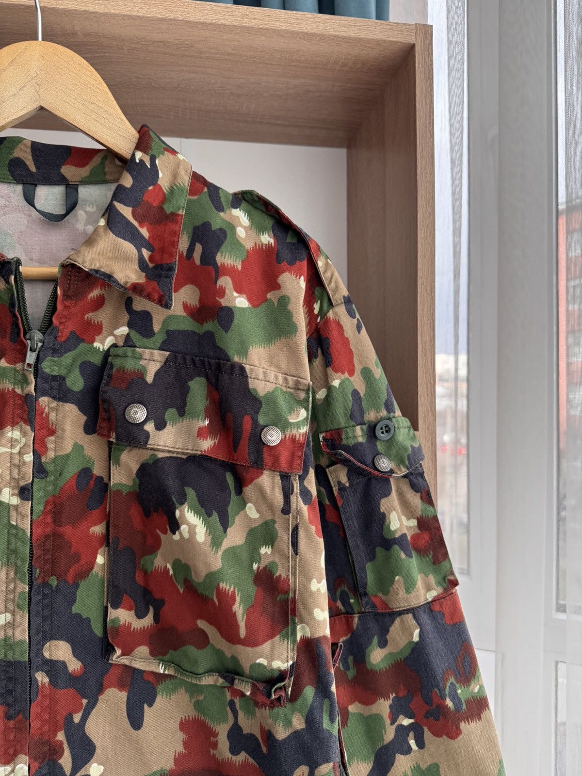 Vintage Swiss Army Military M70 Alpenflage Field RareCamouflage Jack Size US M / EU 48-50 / 2 - 7 Thumbnail