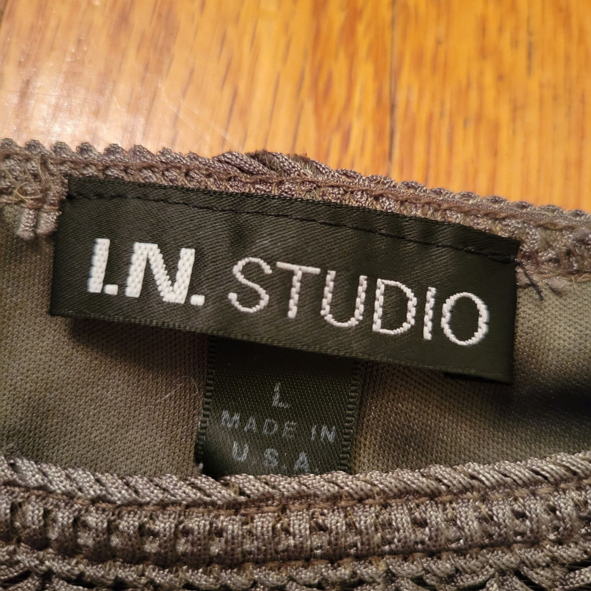 Other IN Studio Textured Top L USA Cap Sleeve Fall Autumn Green Size L / US 10 / IT 46 - 3 Thumbnail