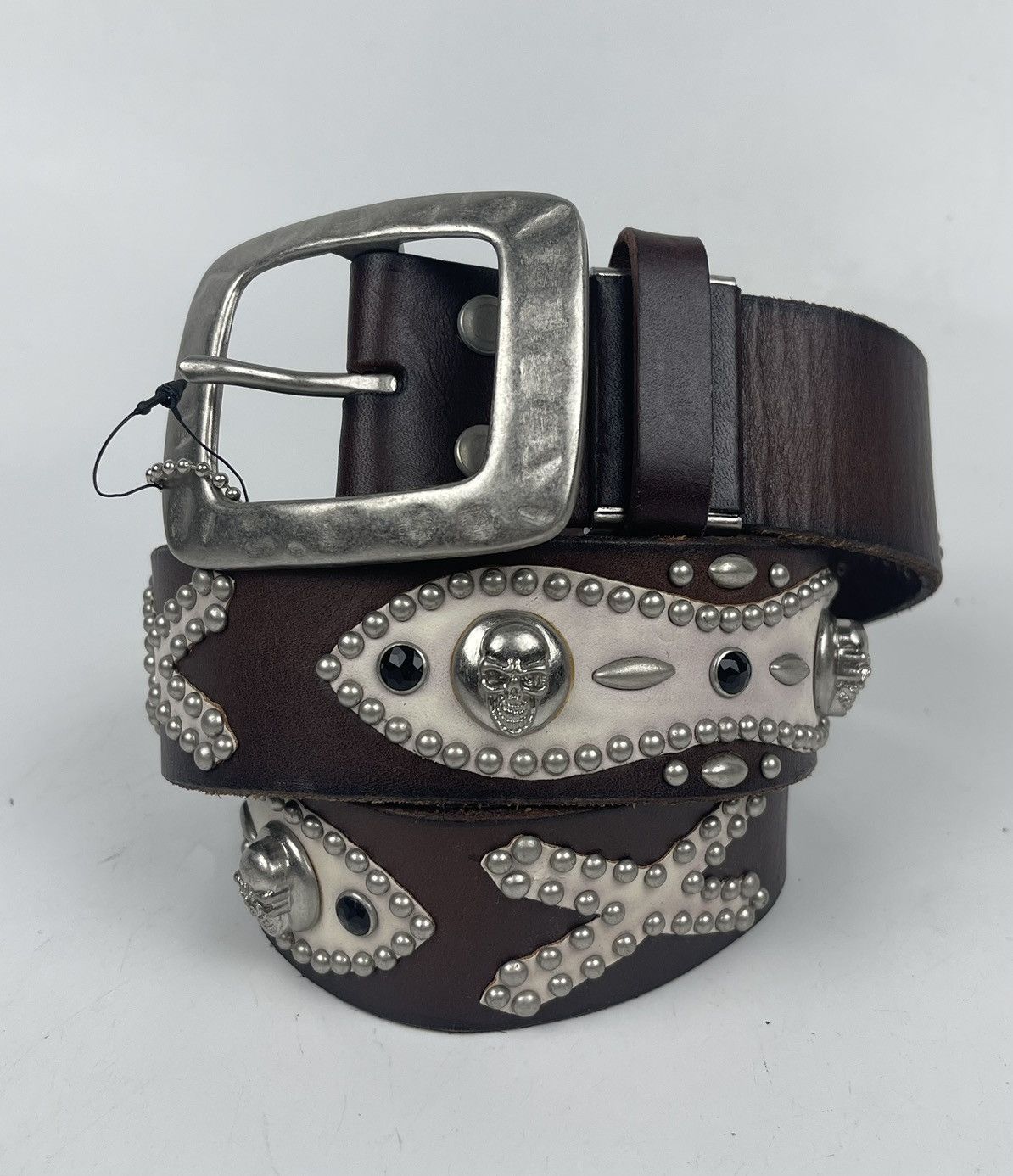 Japanese Brand studded skulls leather belt tc11 Size 38 - 1 Thumbnail