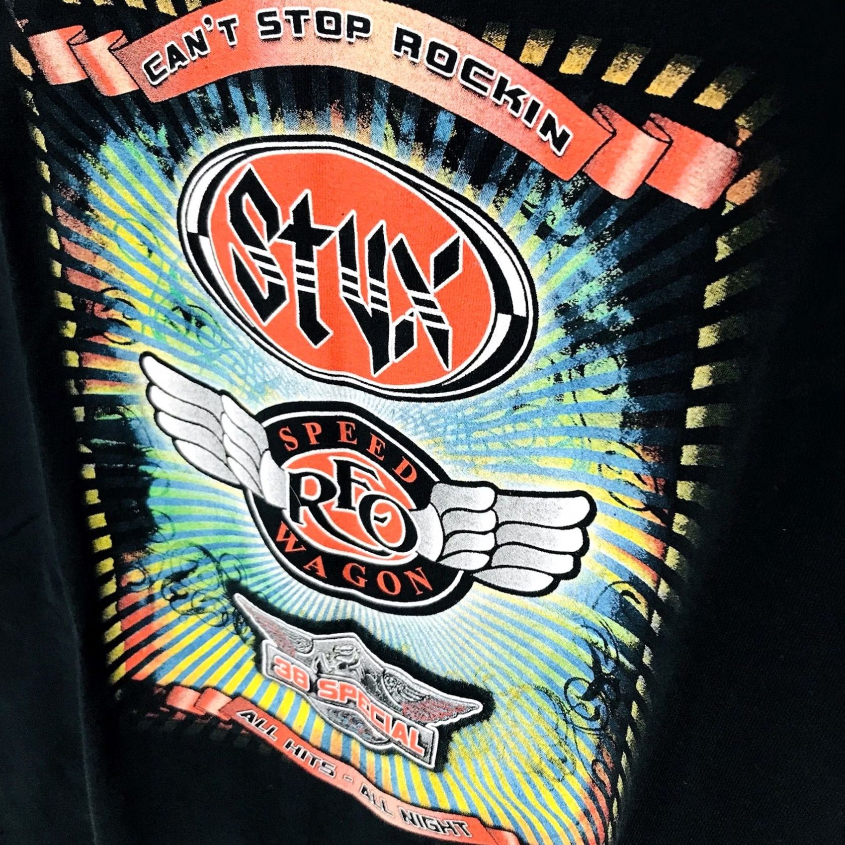 Gildan VINTAGE Gildan Men T-Shirt Concert Rock Pop Rock Styx REO Speedwagon 38 Special 2009 Tour Black L Mens Size US L / EU 52-54 / 3 - 5 Thumbnail