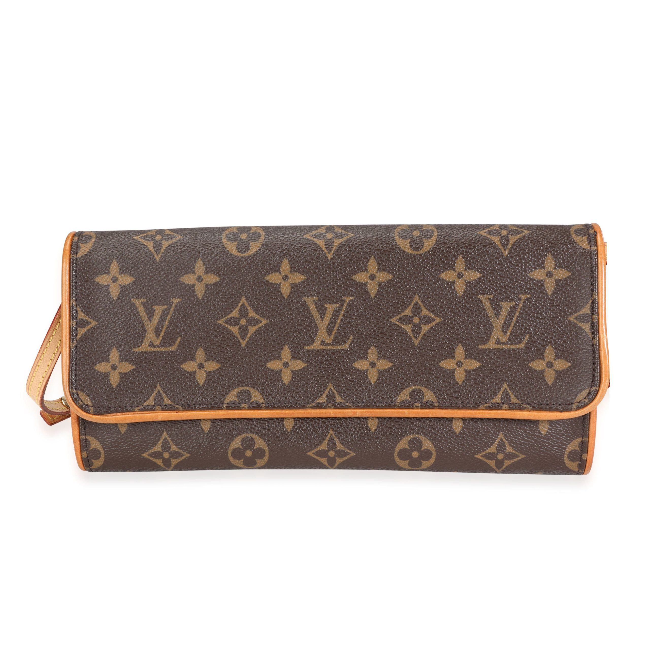image of Louis Vuitton Monogram Canvas Pochette Twin Gm in Brown, Women's