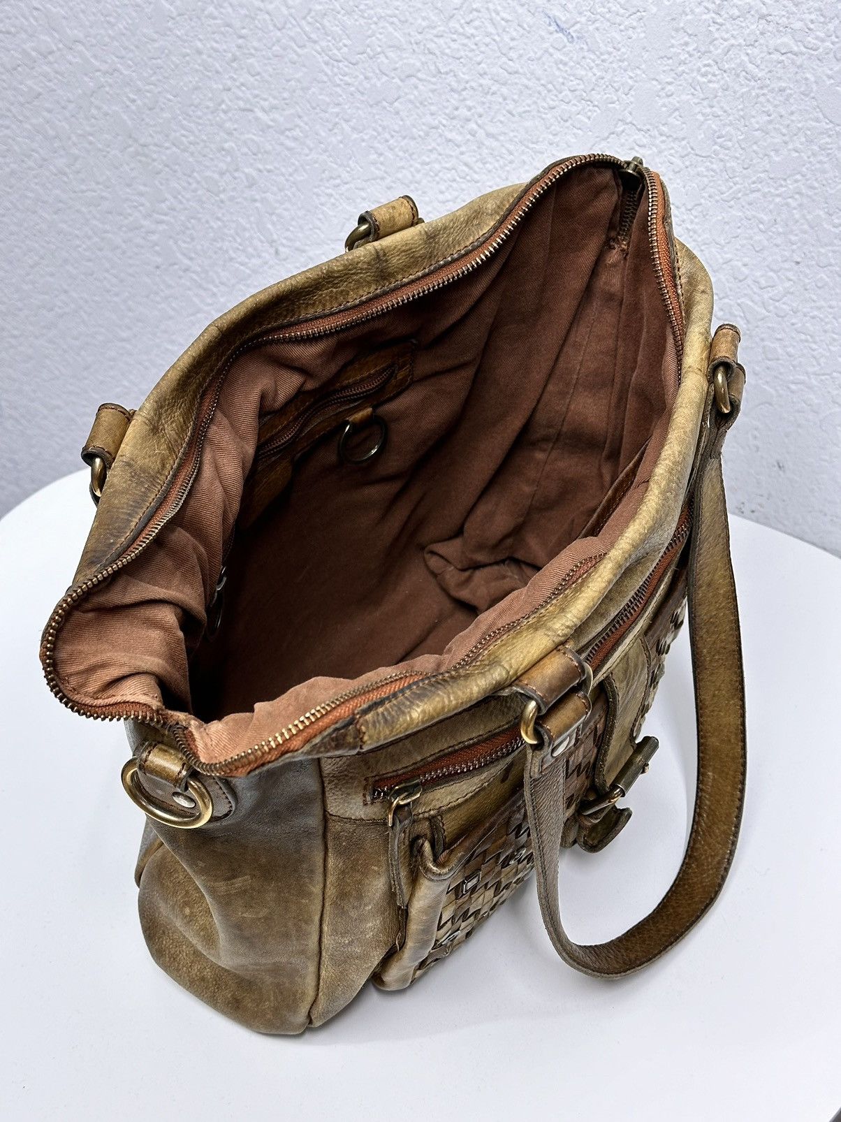 A.S.98 Vintage AS 98 Metal Zip Design Leather Bag Dolce Gabbana GOA Size ONE SIZE - 12 Thumbnail