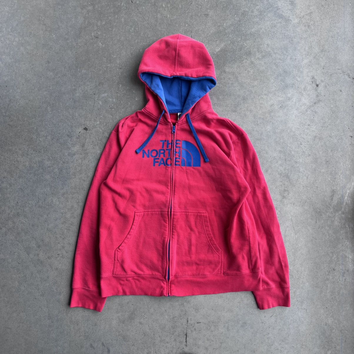 The North Face CRAZY Y2K The North Face Red and Blue Faded Hoodie Zip Up XL Size US XL / EU 56 / 4 - 4 Thumbnail
