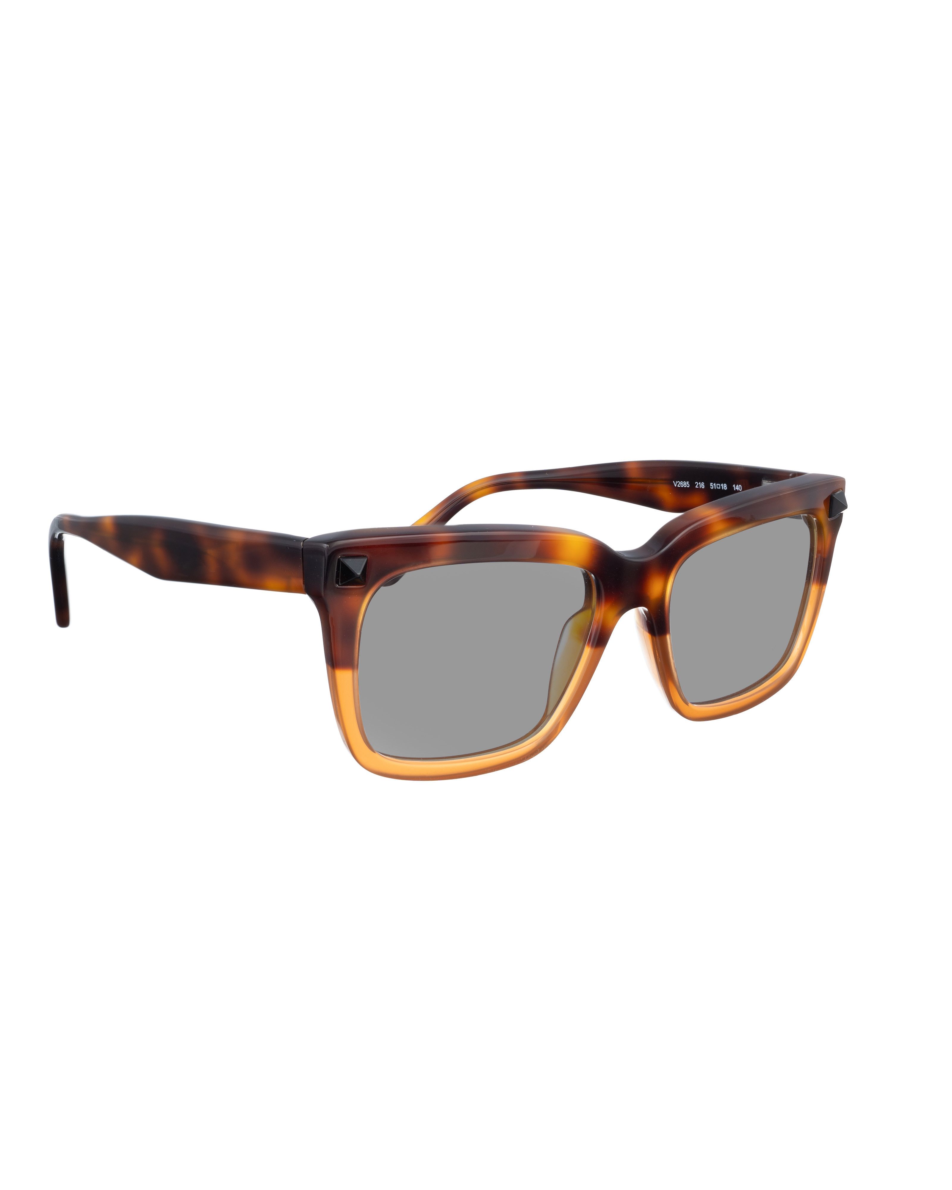 Valentino Valentino 00s Half Havana Brown Nerdy Sunglasses with Studs Size ONE SIZE - 2 Thumbnail