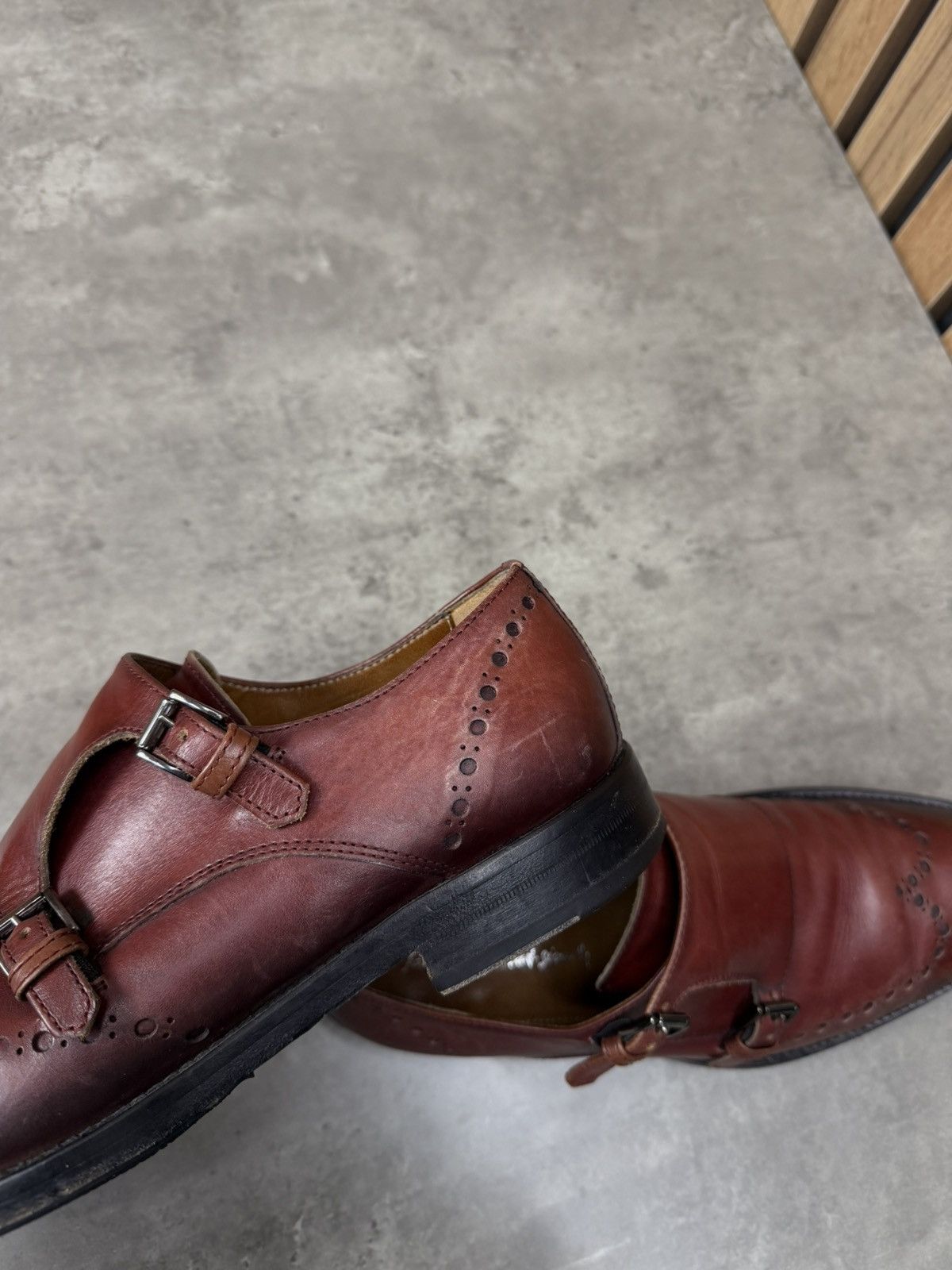 Antonio Maurizi Antonio Maurizi Double Monk Strap Leather Shoes Burgundy Size US 9 / EU 42 - 15 Thumbnail