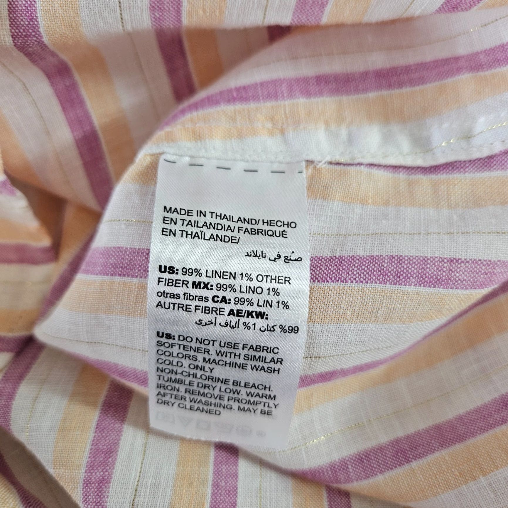 Vintage Chico's Womens No Iron Linen Button Front Shirt Sz 10 Purple Stripe Shirt Womens 10 Long Sleeve Collared Linen Button-Up Boys? Size L / US 10 / IT 46 - 4 Thumbnail