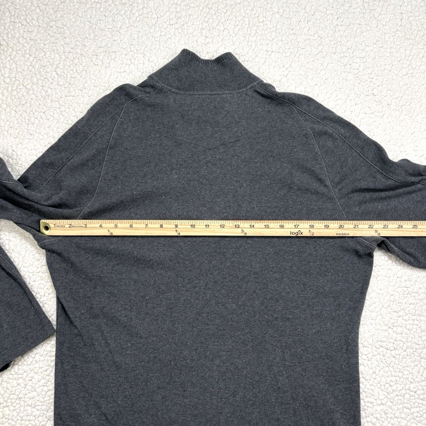 Robert Graham ROBERT GRAHAM Sweater Mens L Grey 1/4 Zip Long Sleeve Quarter Classic Fit Size US L / EU 52-54 / 3 - 4 Thumbnail