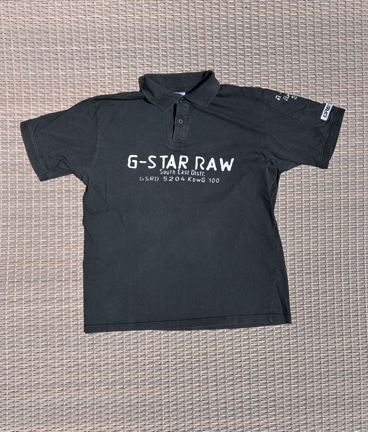 G-Star Vintage G-Star Raw 3301 Polo Shirt Black Distressed Y2K Size US XL / EU 56 / 4 - 2 Thumbnail
