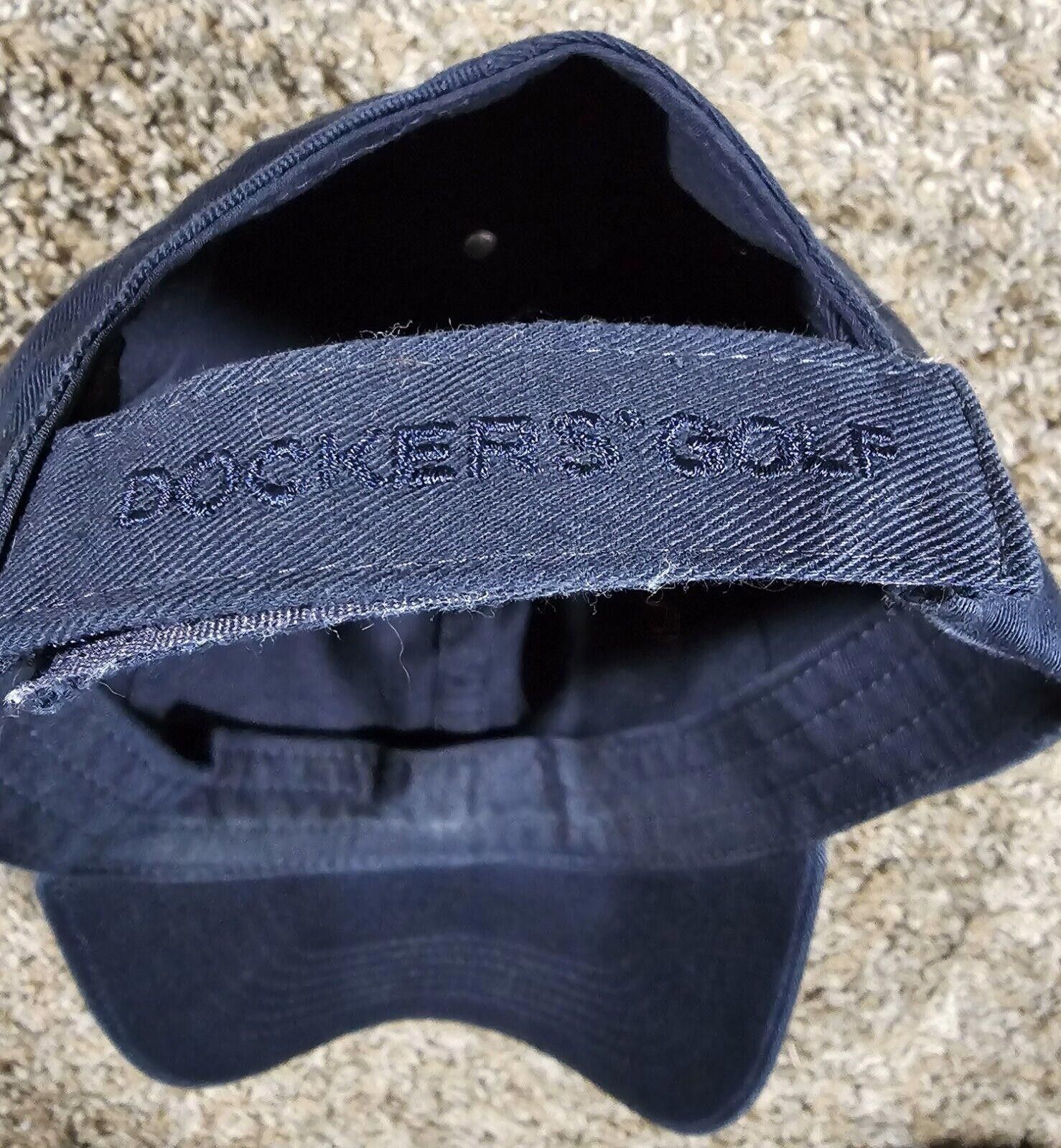 Dockers Dockers Golf Mens Strapback Cap Navy Blue Hat One Size Size ONE SIZE - 7 Thumbnail