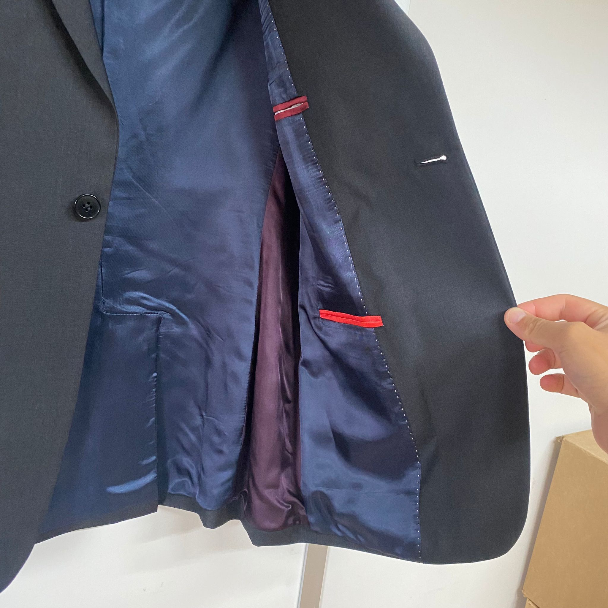 Paul Smith Black Single Button Wool Blazer Size 50R - 3 Thumbnail