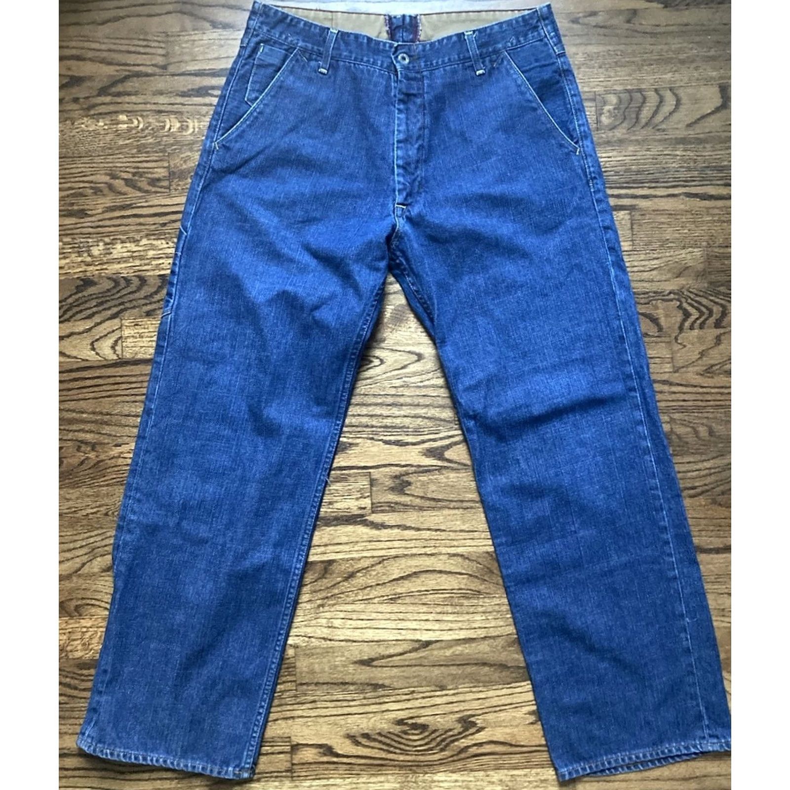 Polo Ralph Lauren VINTAGE Polo Ralph Lauren Jeans Carpenter Mens 34x30 Blue 90s Straight Skater Bindings Y2K Size US S / EU 44-46 / 1 - 6 Thumbnail