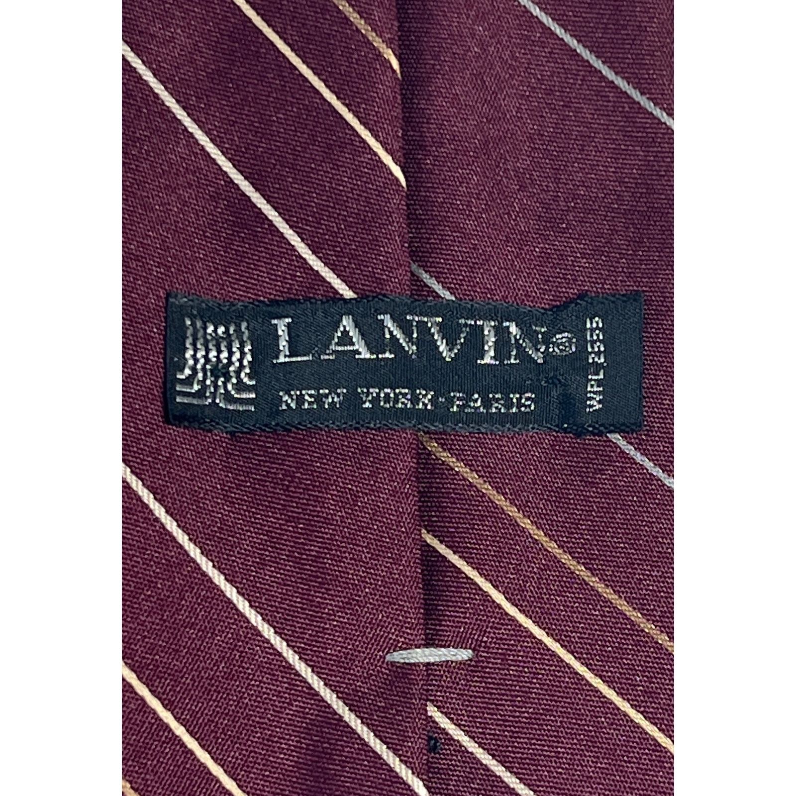 Lanvin Lanvin New York Paris Mens Vintage Red Designer Necktie Tie Size ONE SIZE - 3 Thumbnail