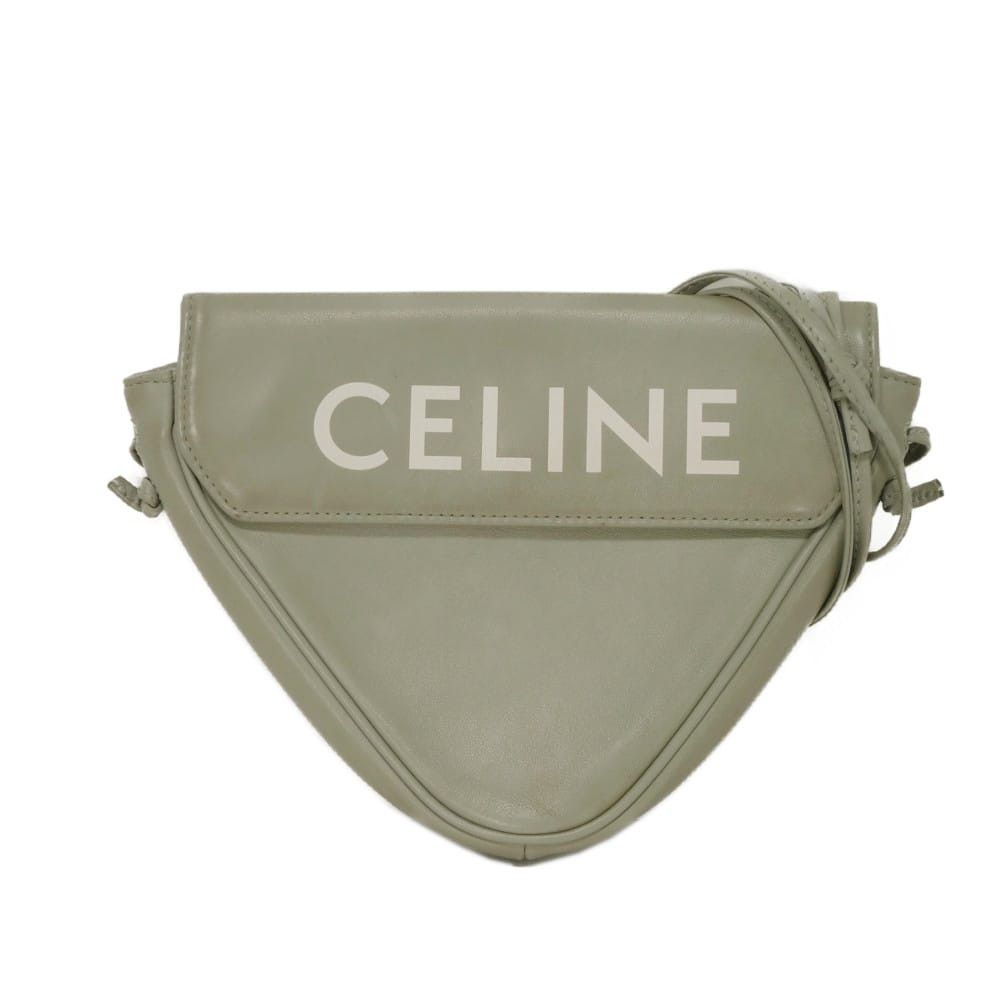 Celine Celine CELINE Logo Print Triangle Bag Smooth Calfskin Shoulder Bag Leather Shoulder Bag 195903DCS.10PG DUTY FREE for USA Size ONE SIZE - 1 Thumbnail