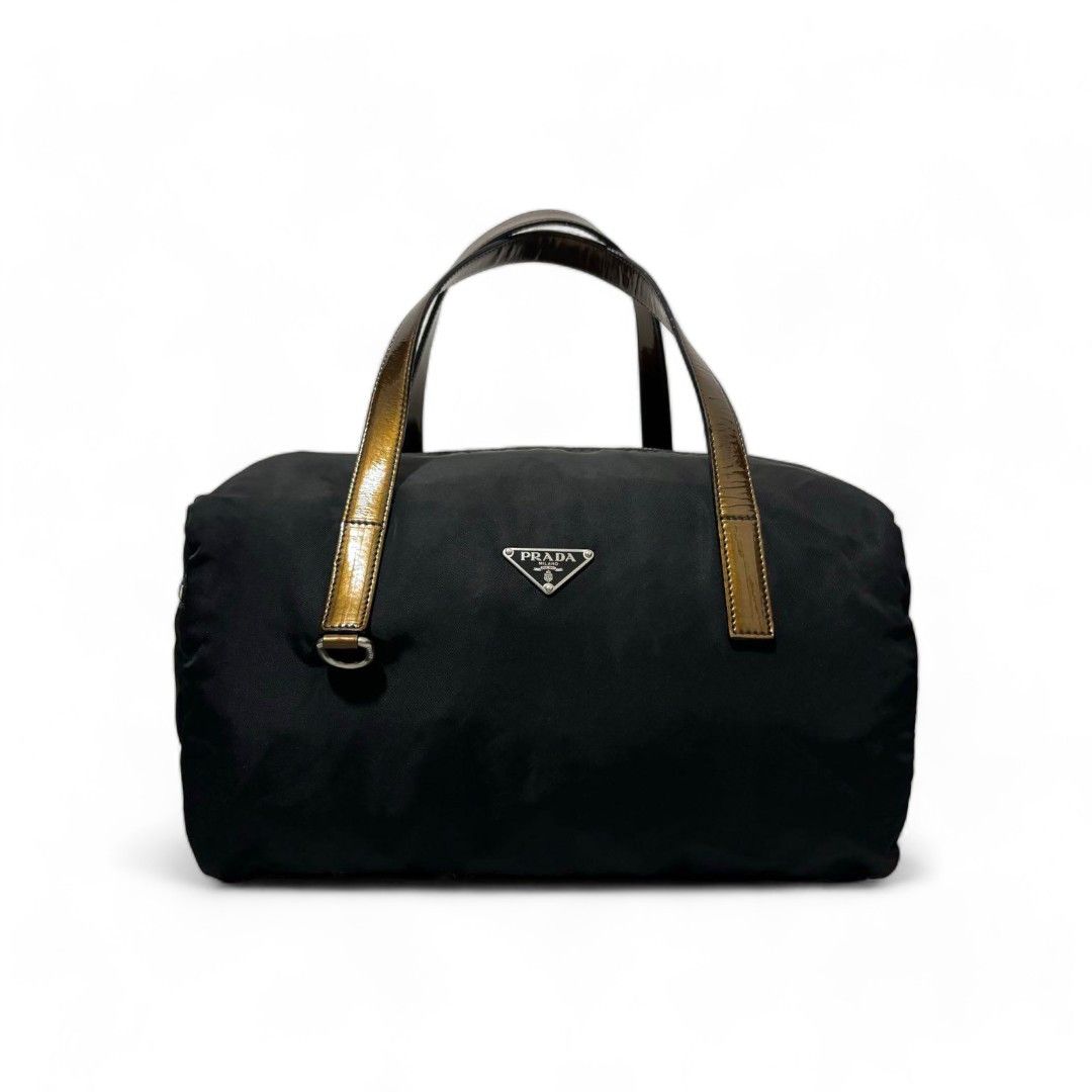 バッグ PRADA SPORT CANVAS MINI BOSTON HAND BAG PRADA Vintage Canvas Leather Mini Boston Bowling Bag Brown
