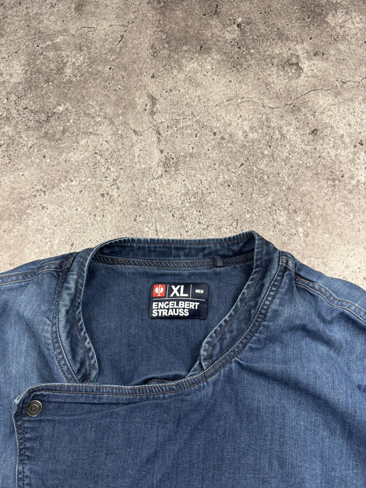 Garment Reproduction of Workers Vintage Engelbert Strauss Denim Workwear Shirt Distressed Size US XL / EU 56 / 4 - 4 Thumbnail