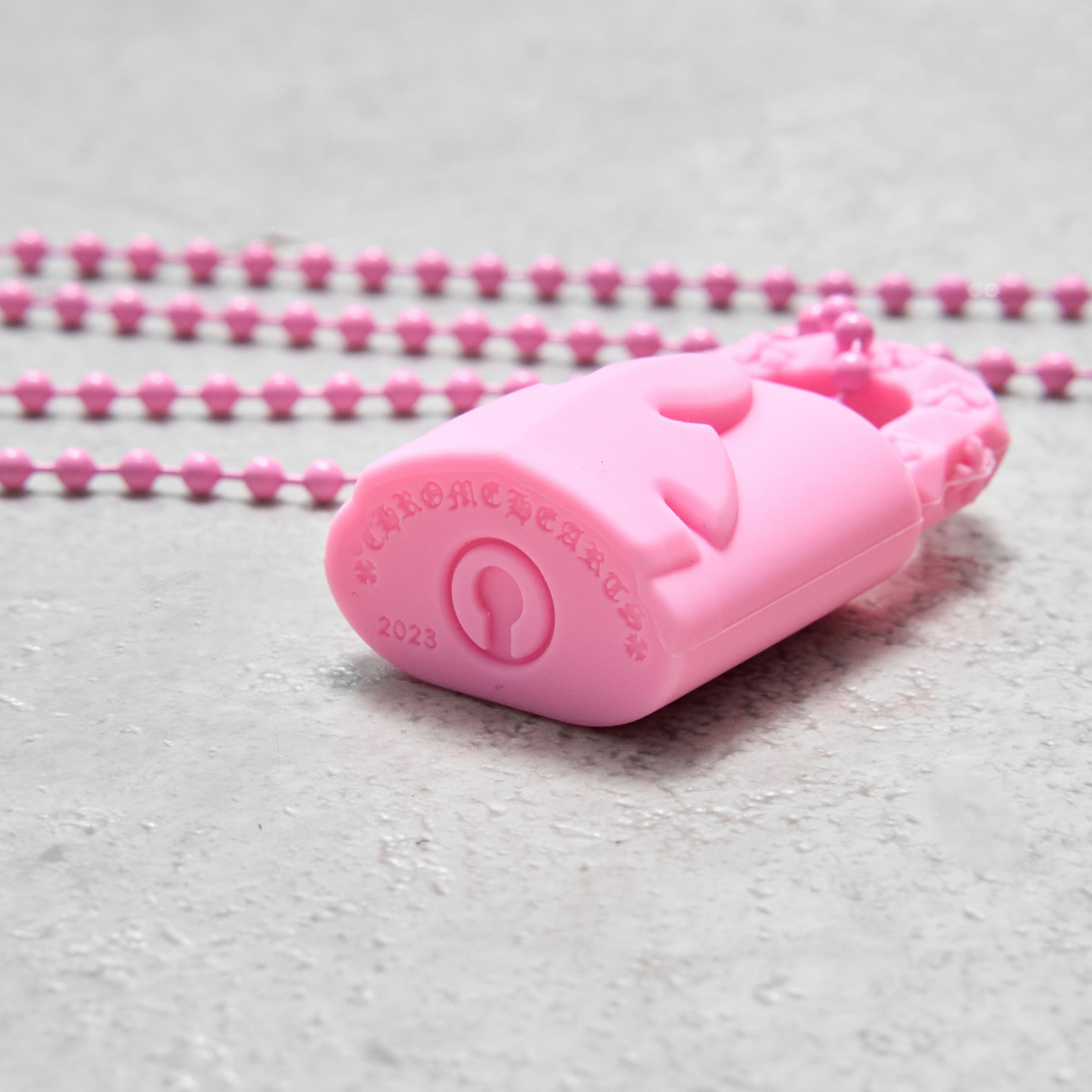 Chrome Hearts CHROME HEARTS Rubber Lock Necklace PINK Size ONE SIZE - 4 Thumbnail