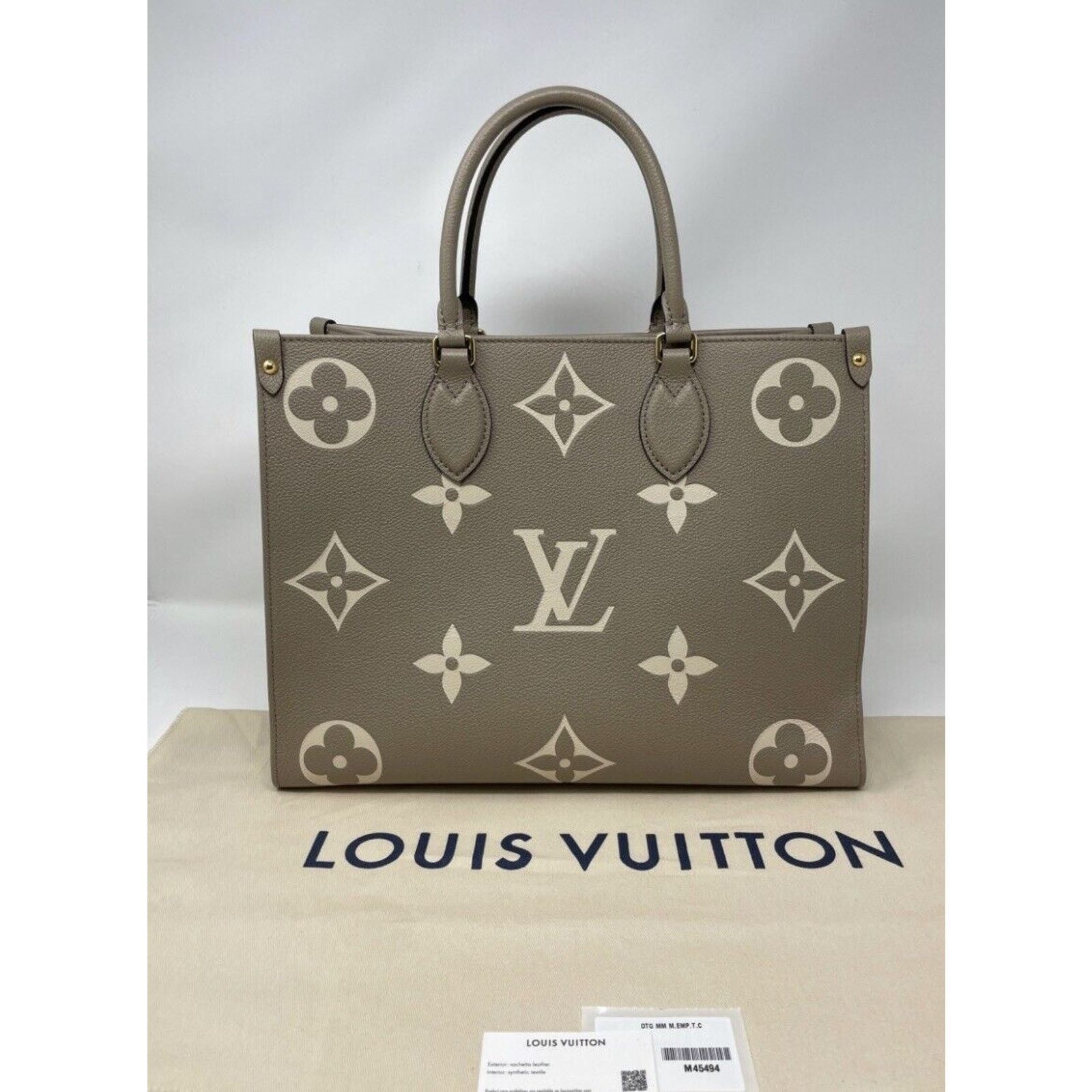 Louis Vuitton Louis Vuitton OnTheGo Tote MM Gray Turtle dove Empreinte Size ONE SIZE - 8 Thumbnail