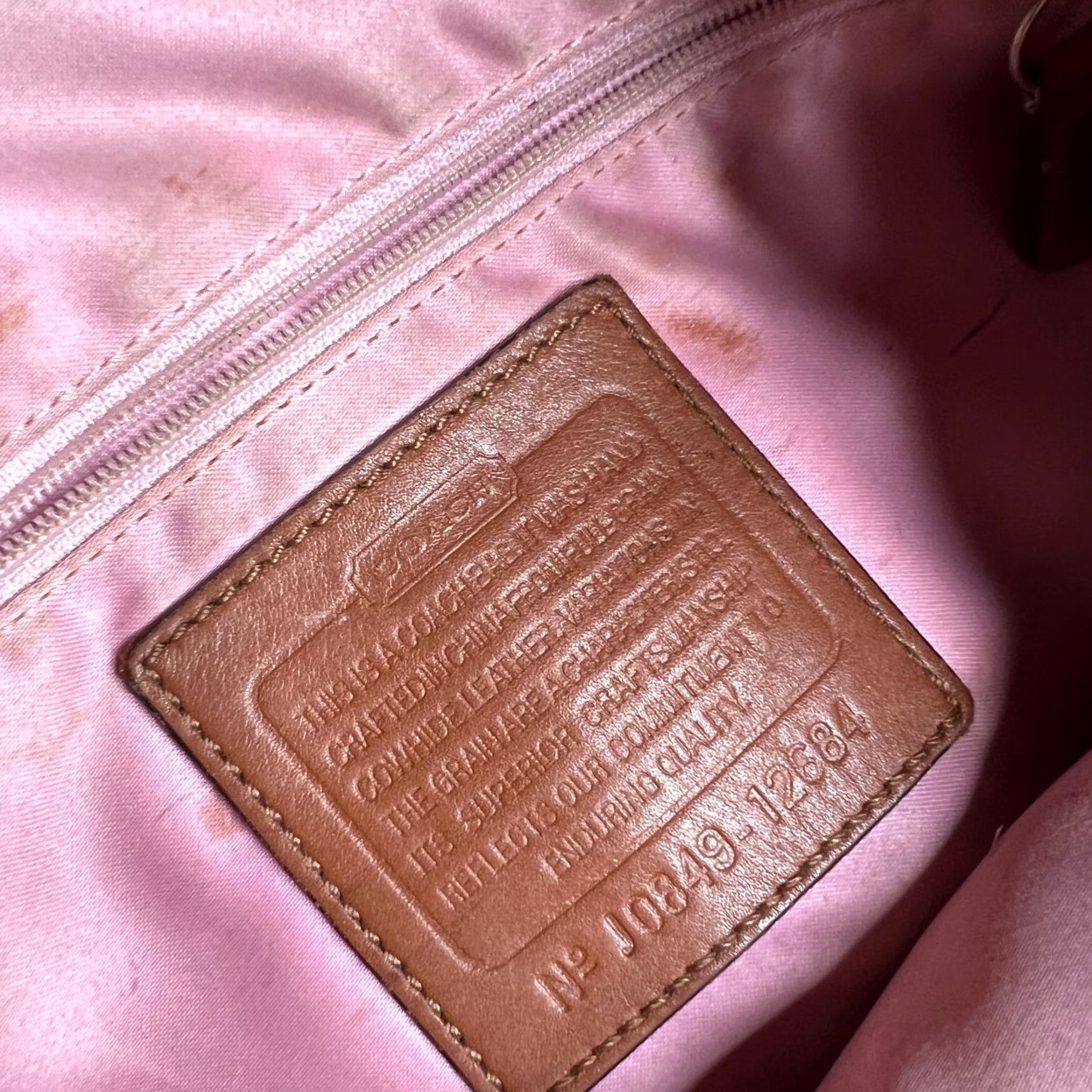 Coach VTG Coach Brown Leather Shoulder Bag Hobo Purse Pink Lining Medium Womens Size ONE SIZE - 7 Thumbnail